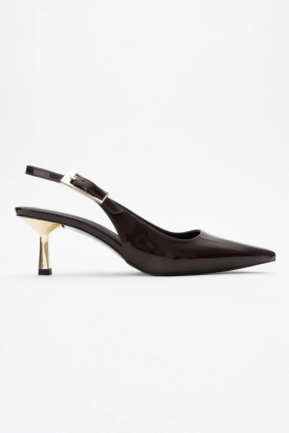 Arty - Brown Patent Pointed Toe Slingback Stiletto (Women) - Image 6