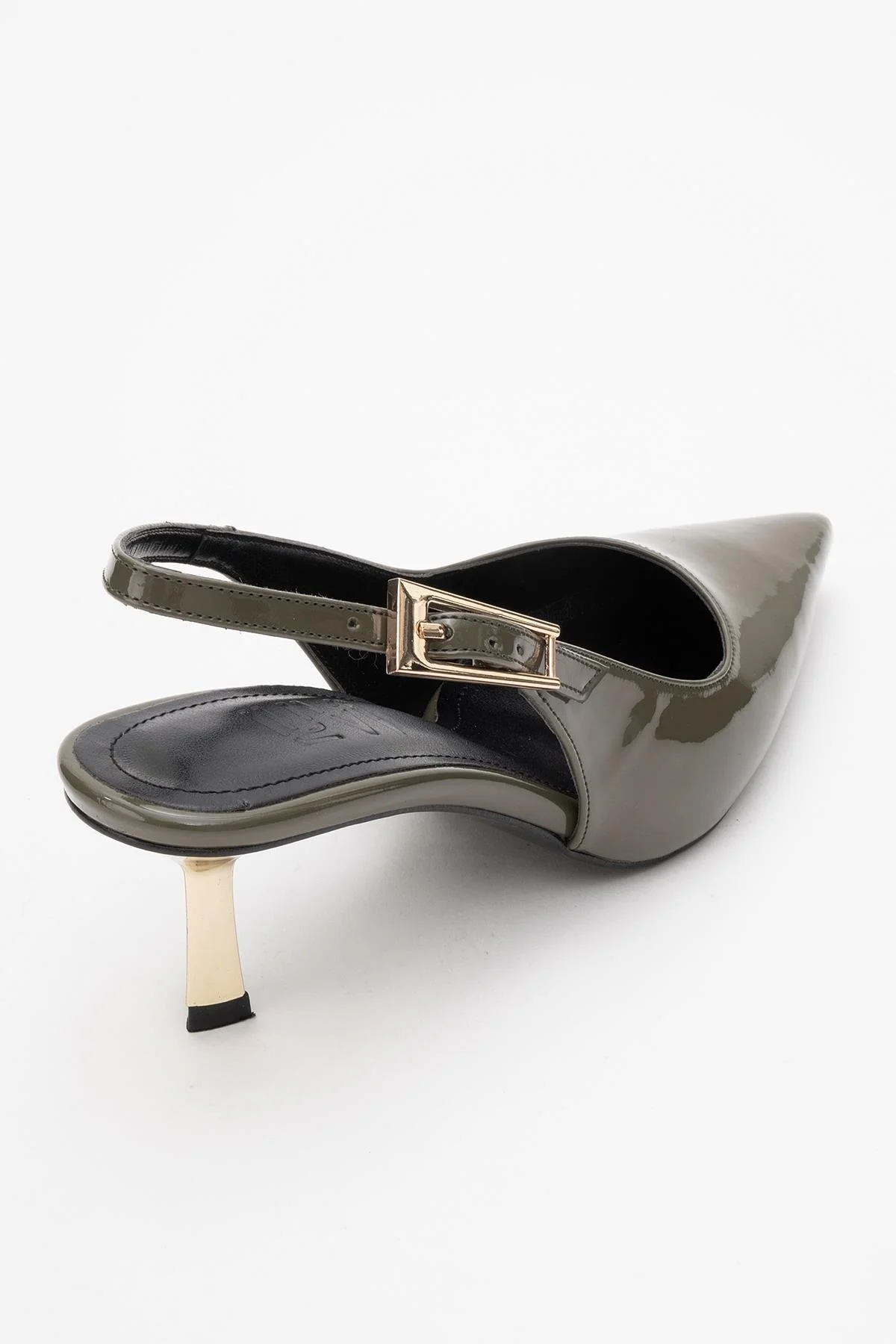 Arty - Olive Patent Pointed Toe Slingback Stiletto (Women) - Image 5
