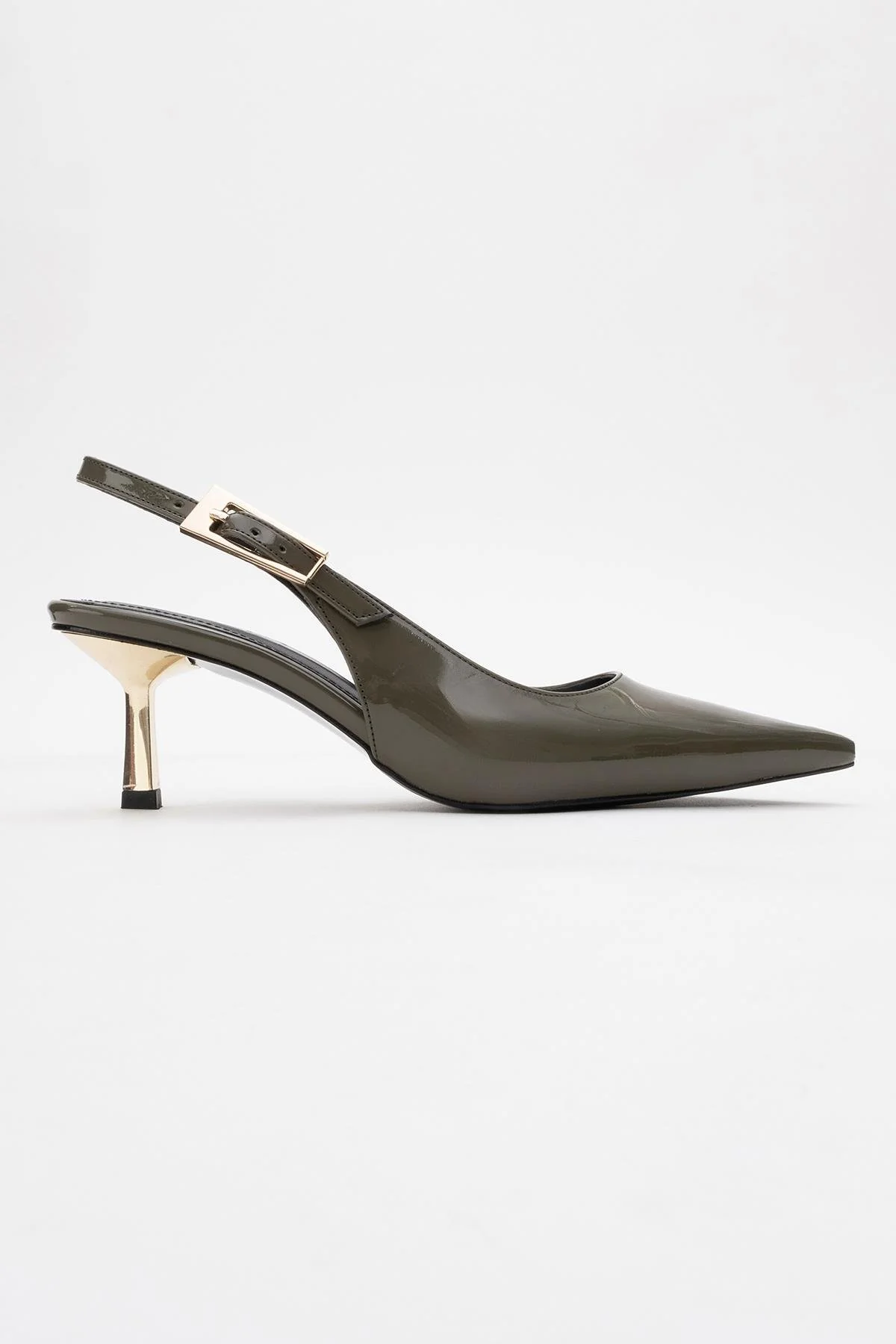 Arty - Olive Patent Pointed Toe Slingback Stiletto (Women) - Image 6