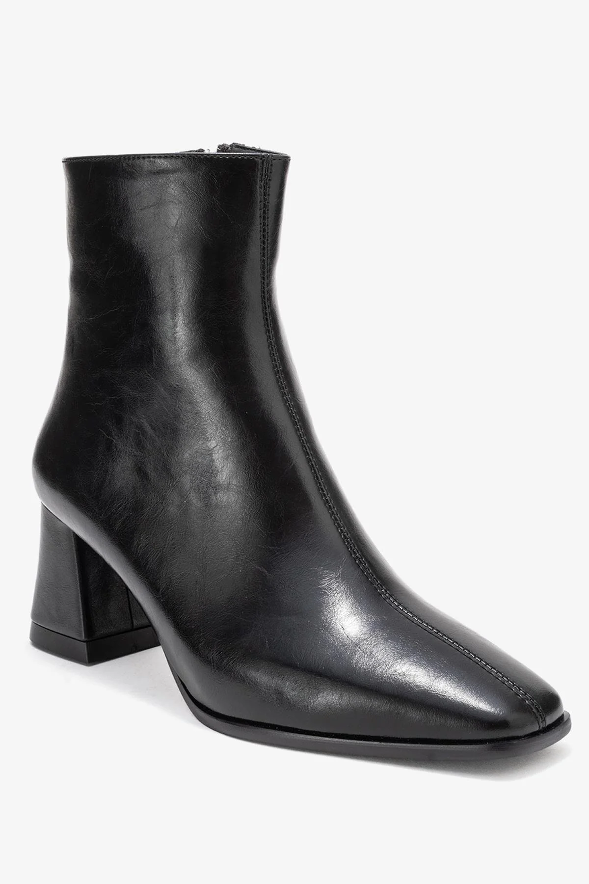 Arven - Black Square Toe Block Heel Boot (Women) - Image 3