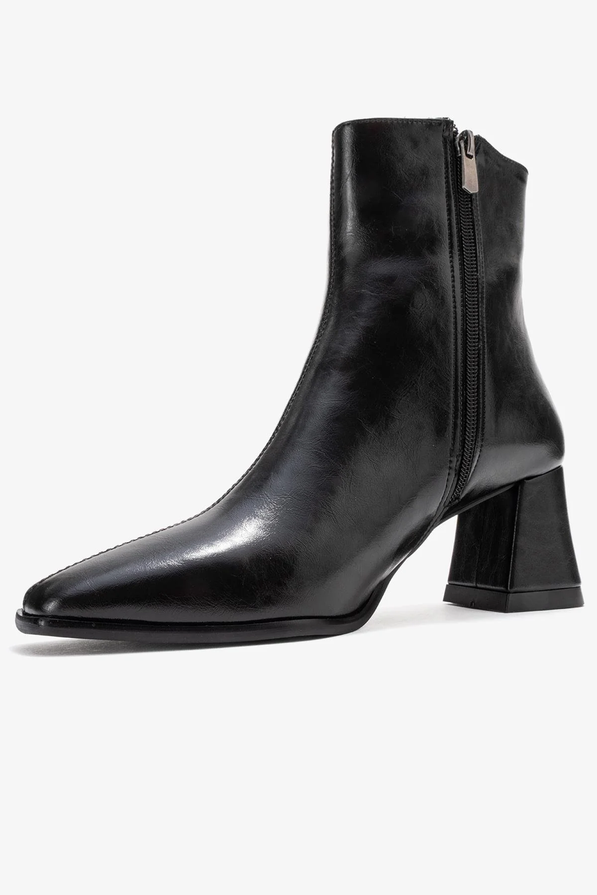 Arven - Black Square Toe Block Heel Boot (Women) - Image 4
