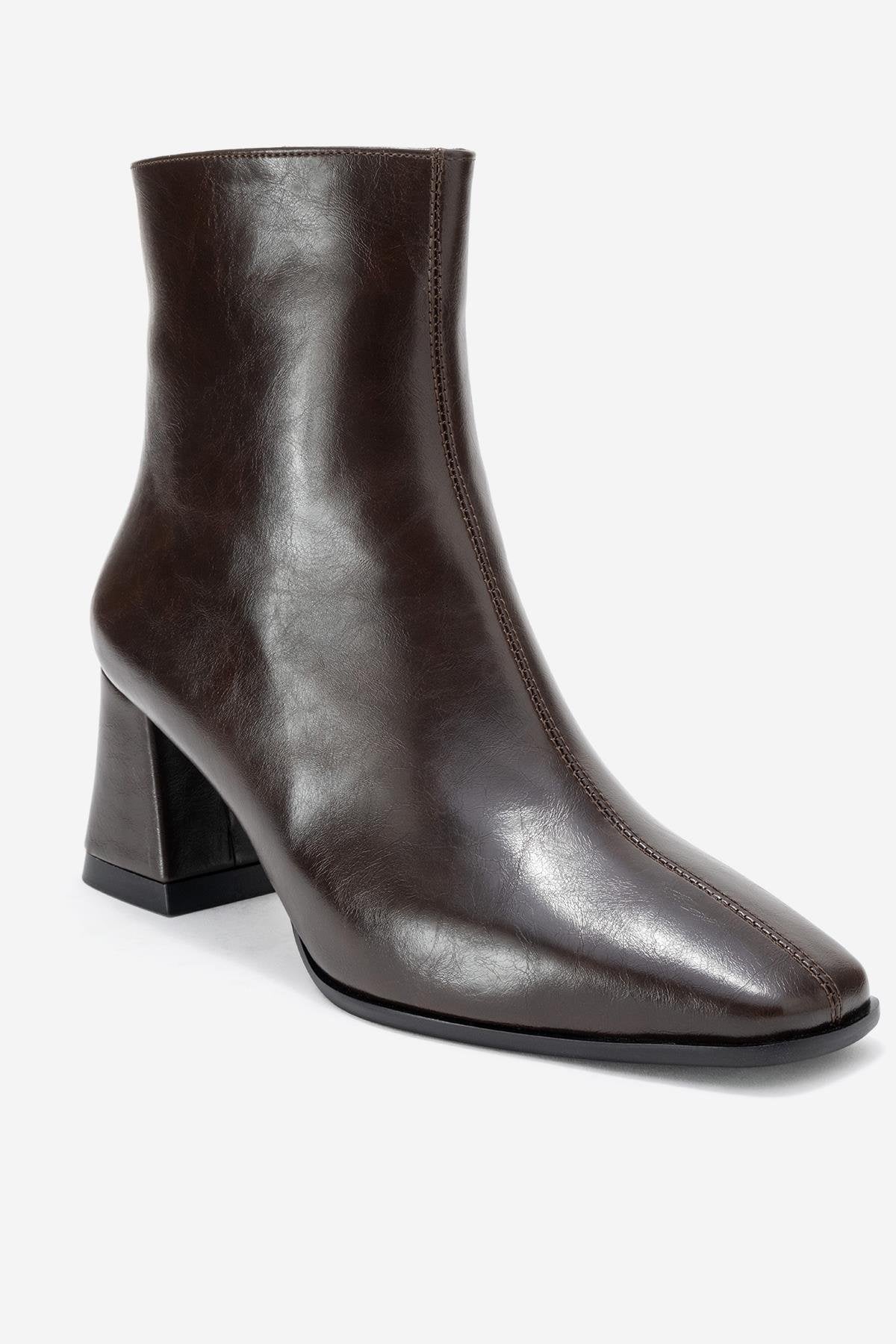 Arven - Brown Block Heel Boot (Women) - Image 3