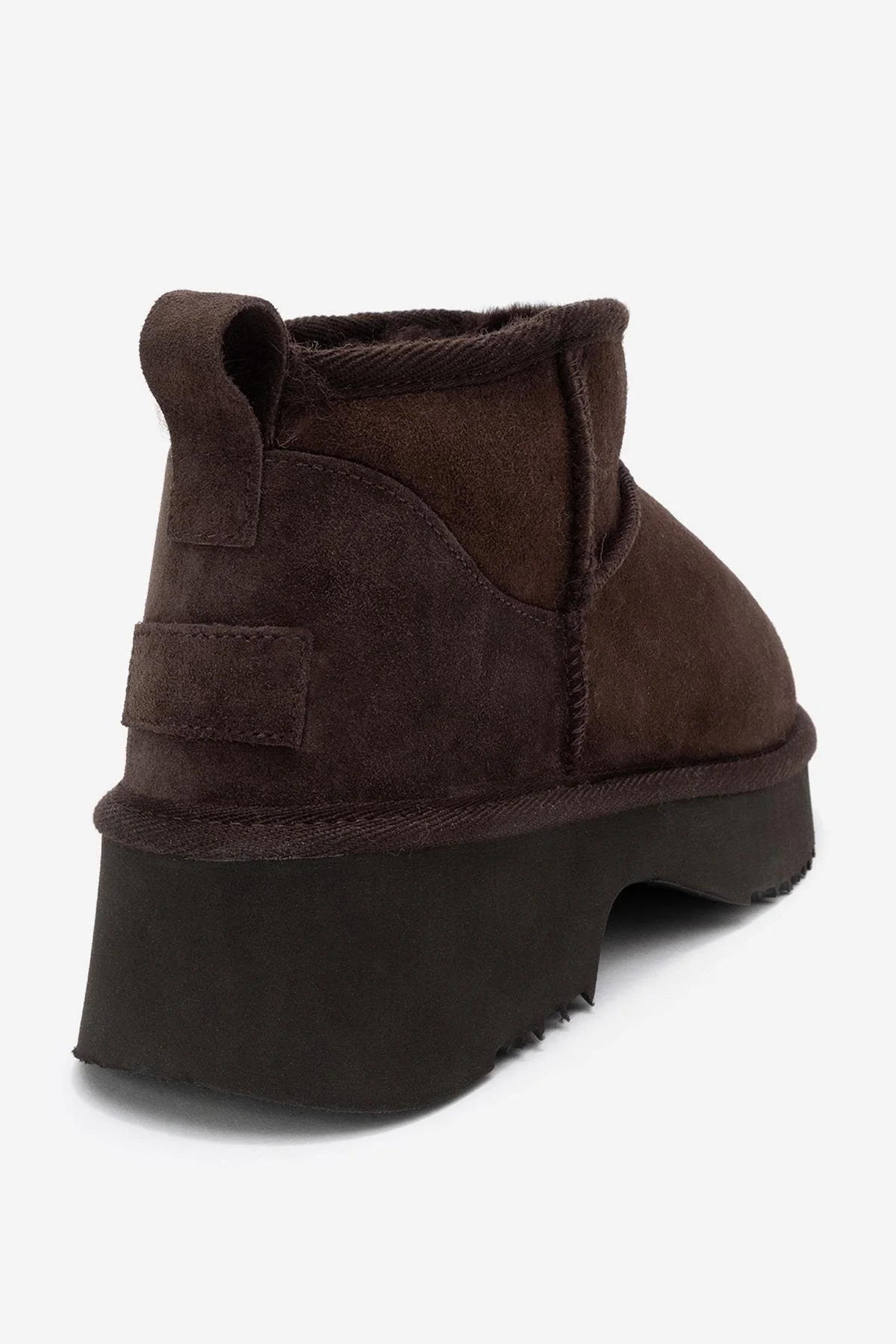 Ary - Brown Suede Fur-Lined Genuine Leather Platform Ankle Boot (Women) - Image 5