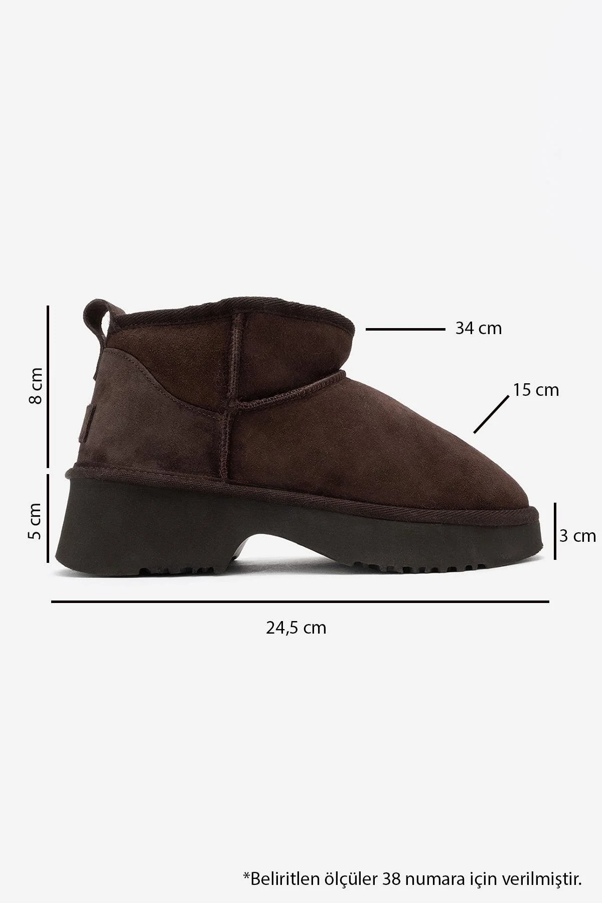 Ary - Brown Suede Fur-Lined Genuine Leather Platform Ankle Boot (Women) - Image 6