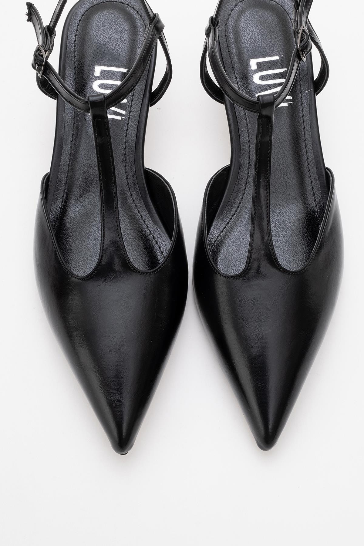 Asher - Black Pointed Toe Open Back Low Heel Shoe (Women) - Image 2