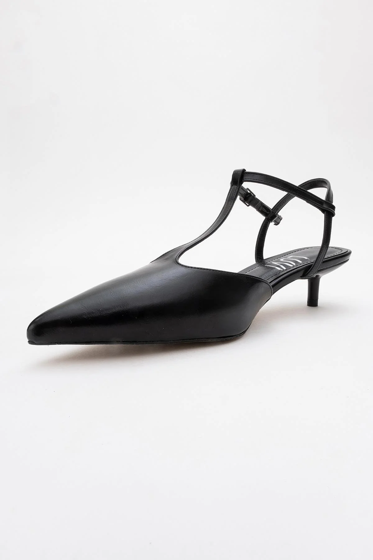 Asher - Black Pointed Toe Open Back Low Heel Shoe (Women) - Image 4