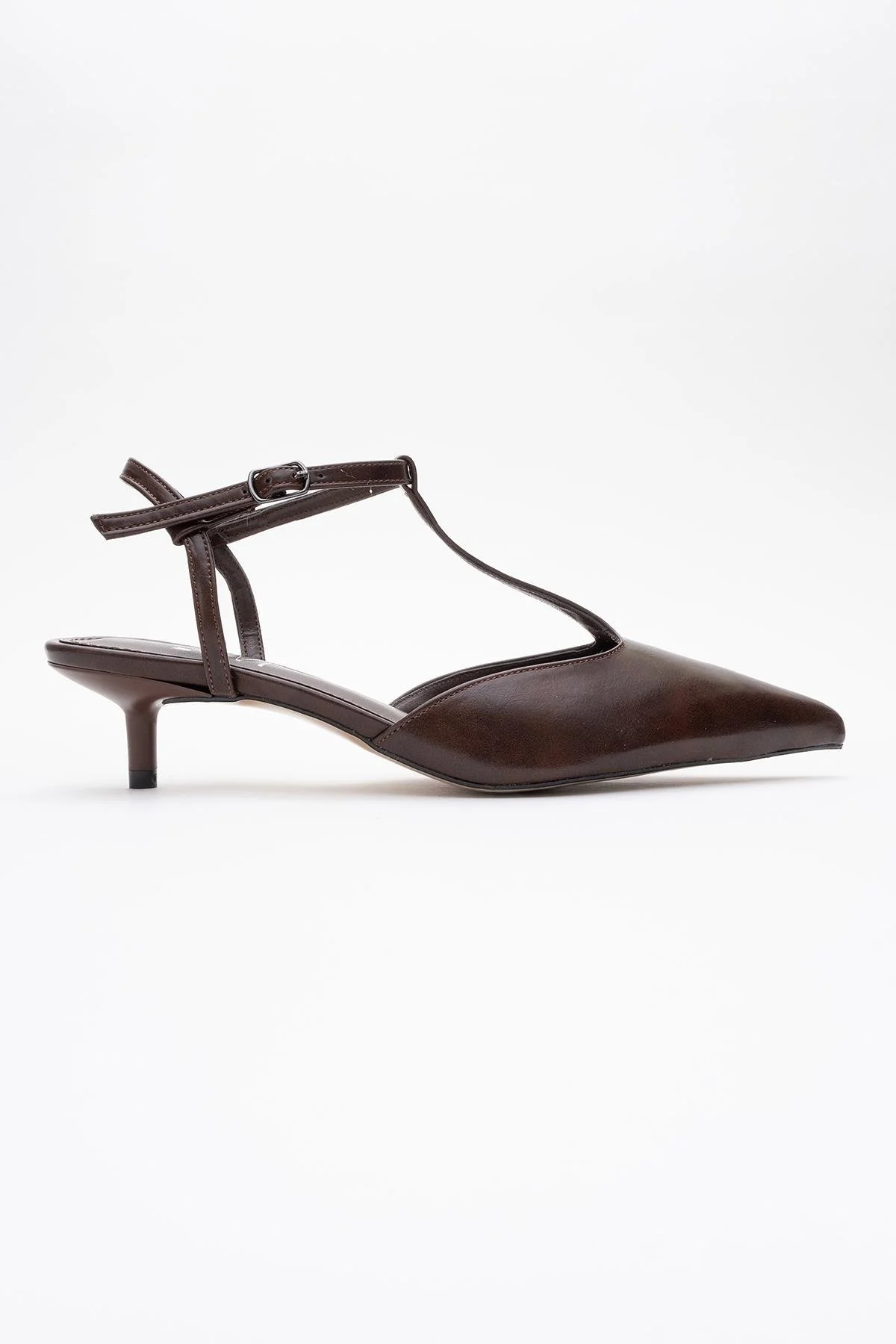 Asher - Brown Pointed Toe Backless Low Heel Pump (Women) - Image 6