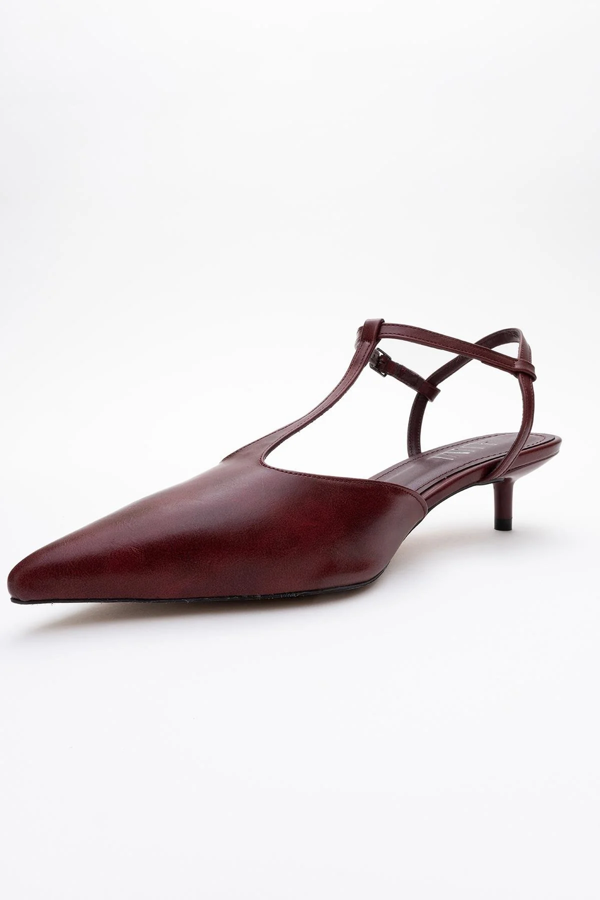 Asher - Burgundy Pointed Toe Backless Low Heel Pump (Women) - Image 4
