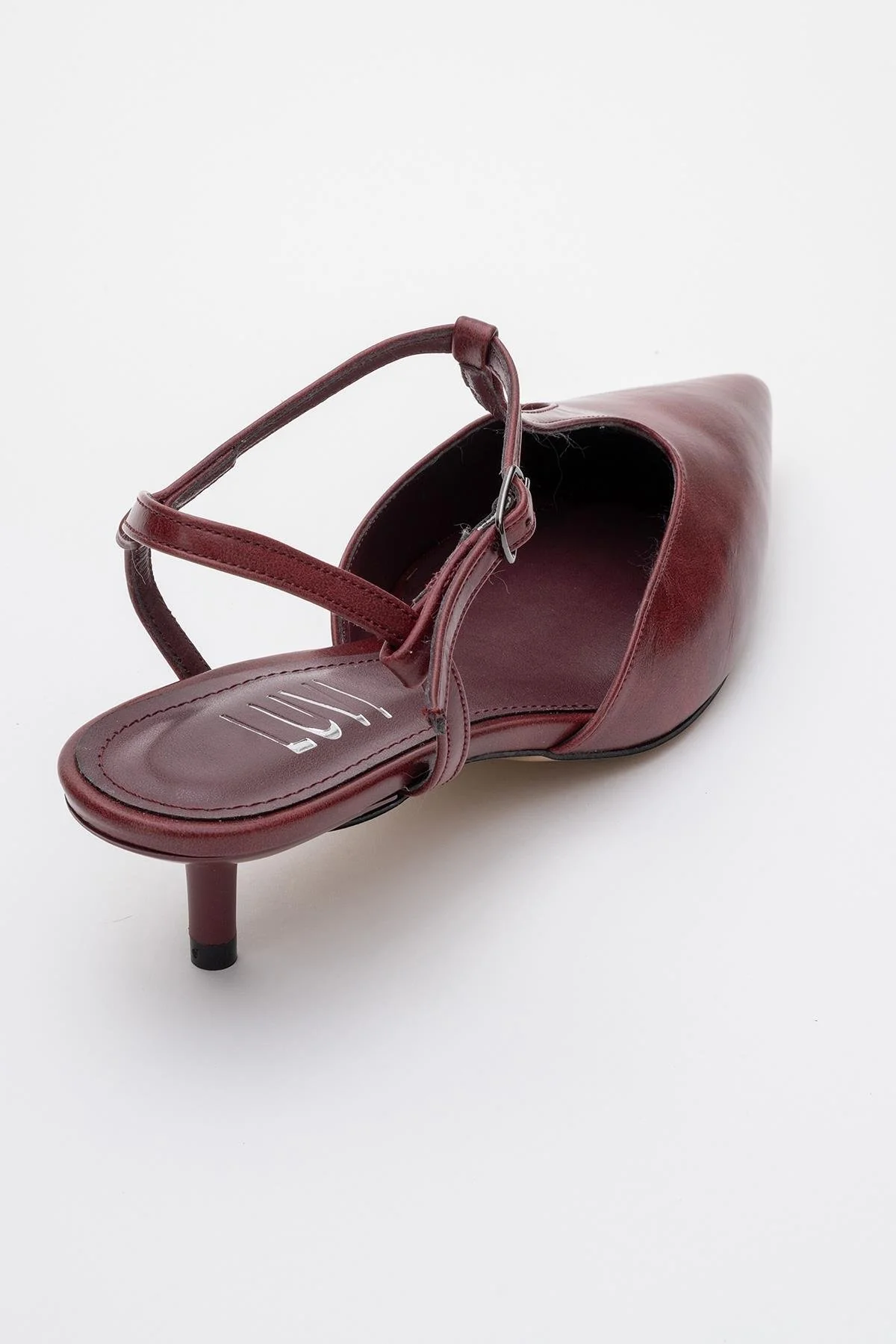 Asher - Burgundy Pointed Toe Backless Low Heel Pump (Women) - Image 5