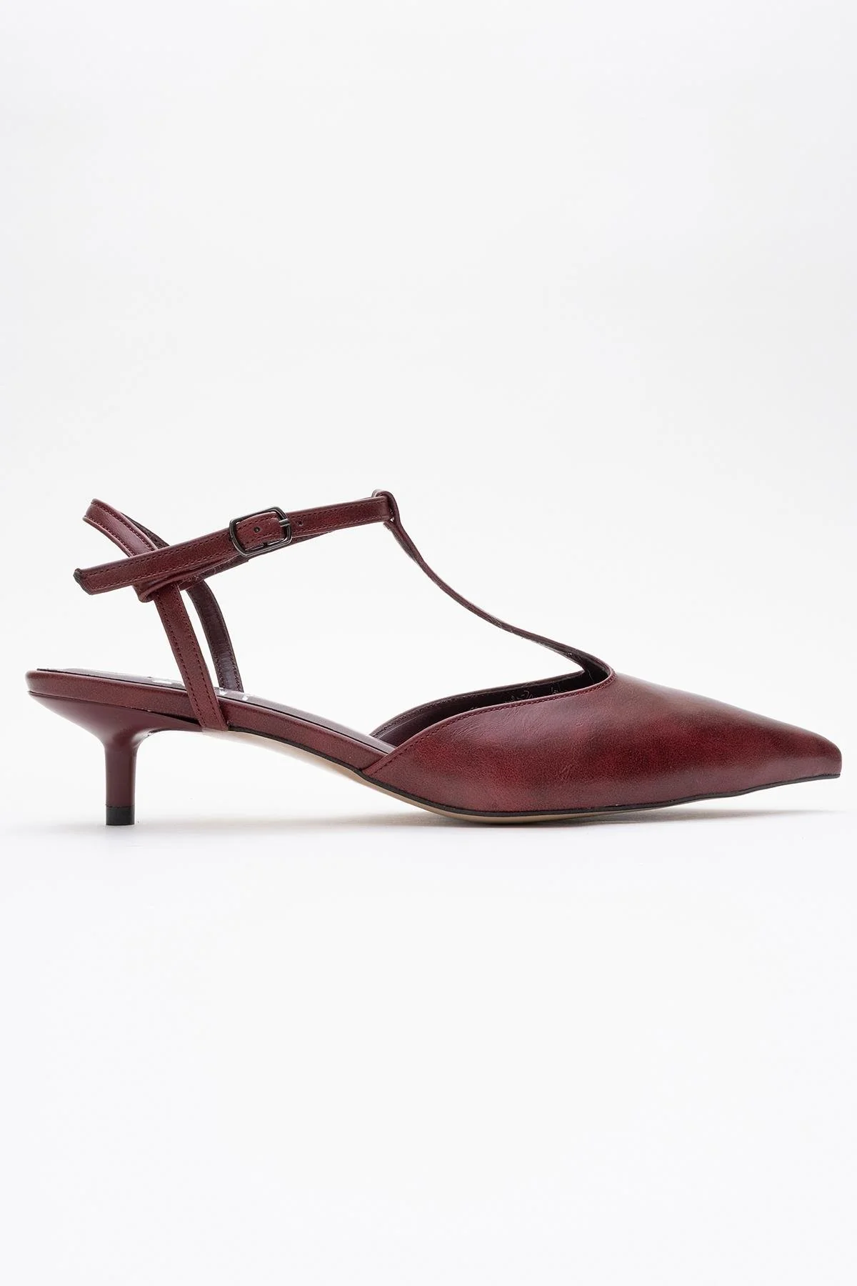 Asher - Burgundy Pointed Toe Backless Low Heel Pump (Women) - Image 6
