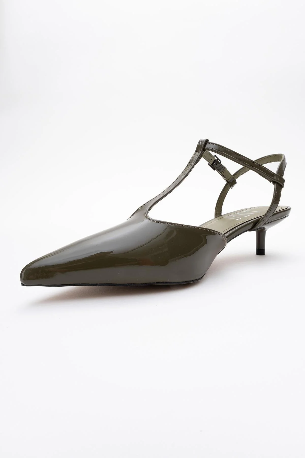 Asher - Khaki Pointed Toe Backless Short Heel Shoe (Women) - Image 4