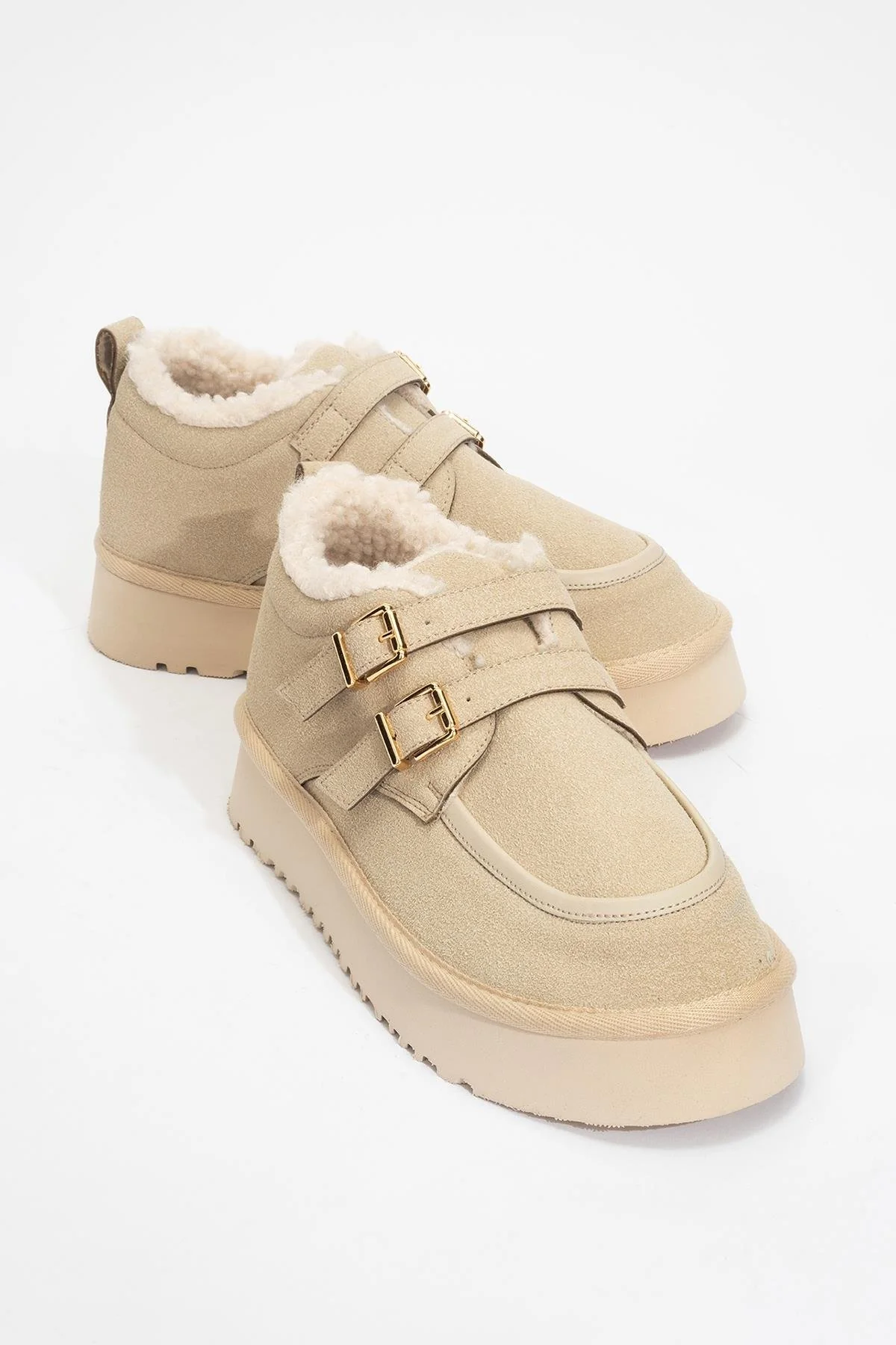 Assos - Beige Suede Short Ankle Boot (Women)