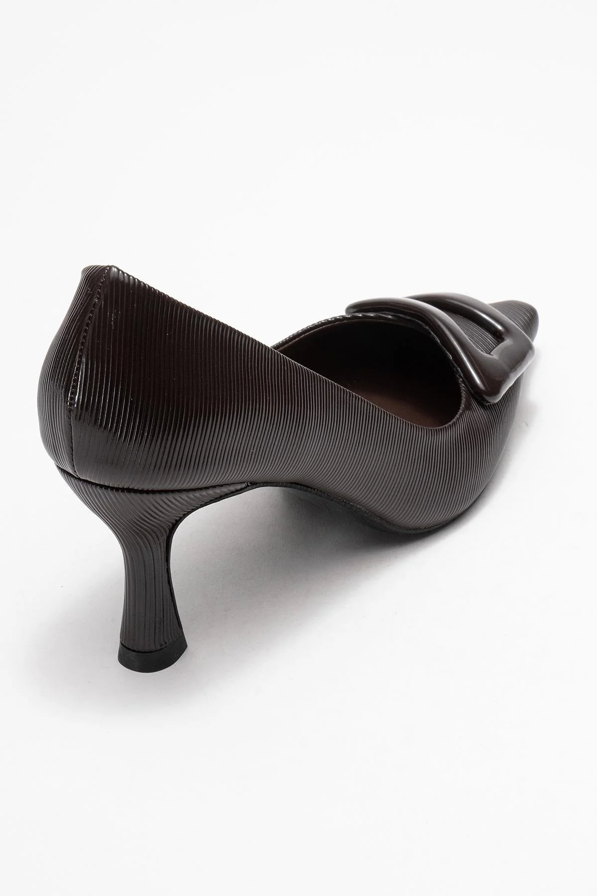 Astra - Brown Striped Buckle Heeled Pump (Women) - Image 5
