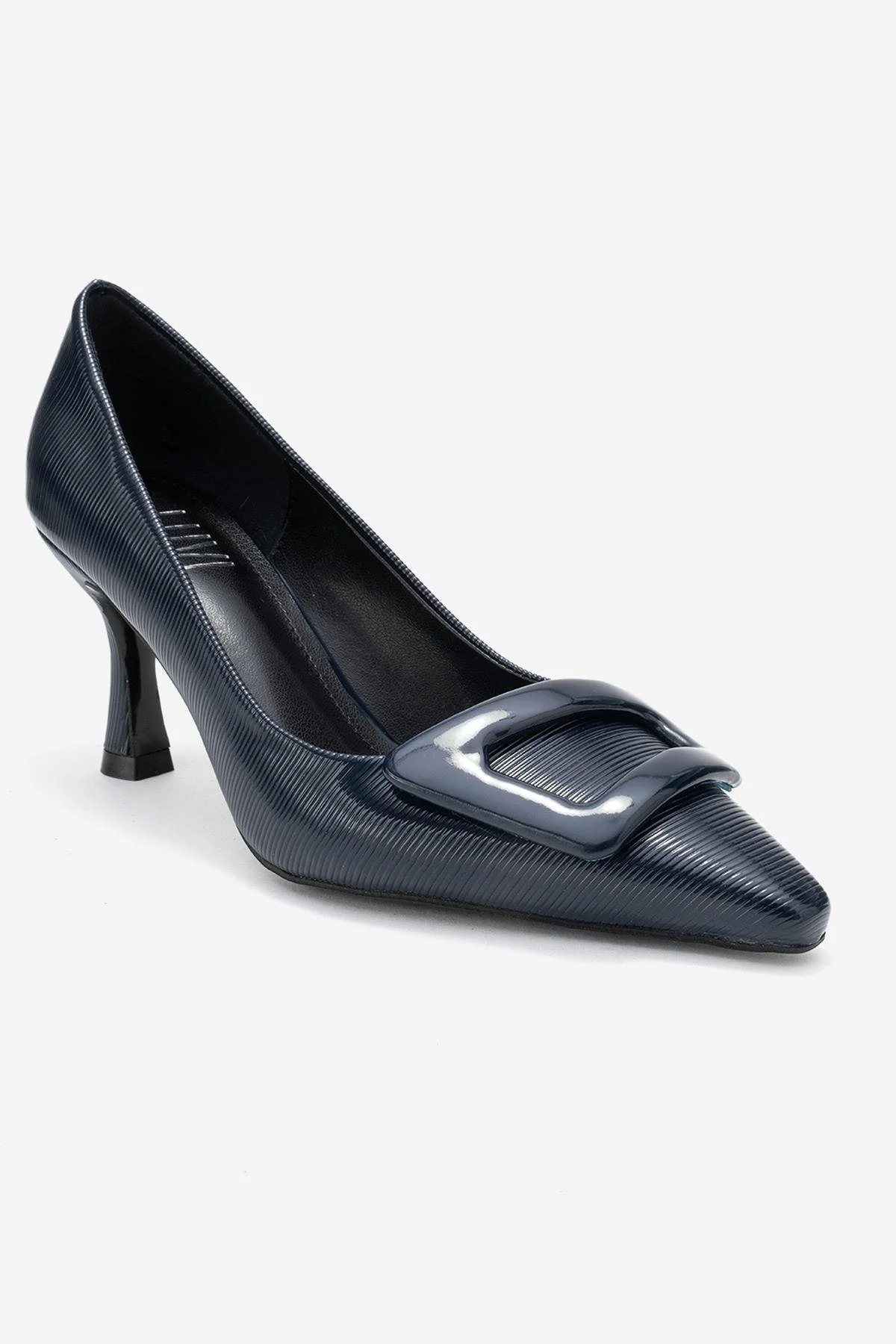 Astra - Navy Striped Buckle Pump (Women) - Image 3