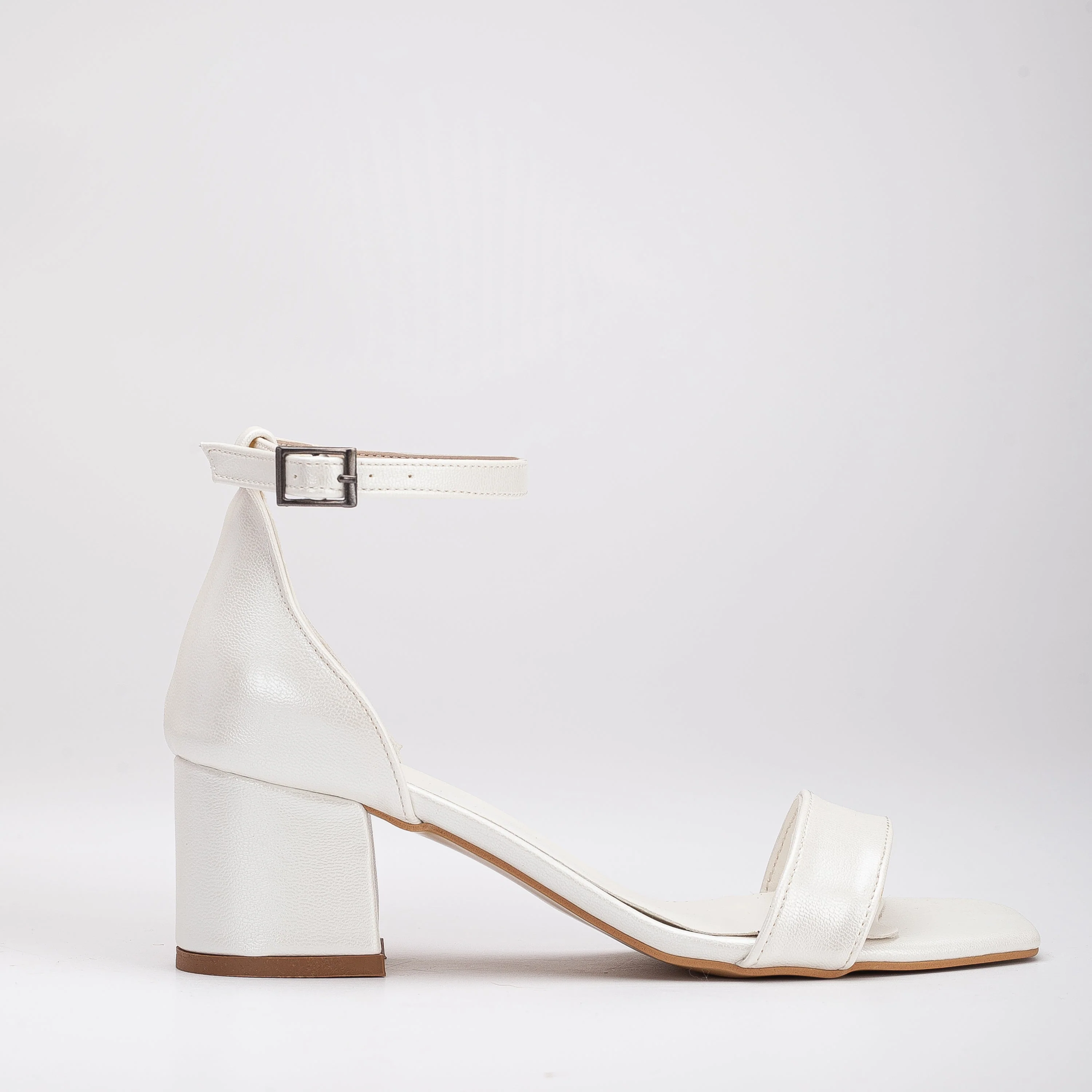 Athena - Ivory Block Heels with Ribbon - Image 7