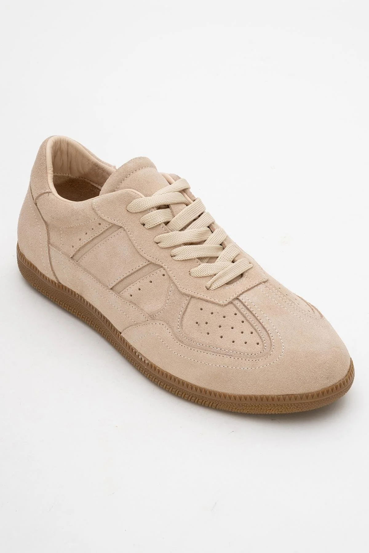 Aurel - Beige Suede Leather Sneakers (Women) - Image 3