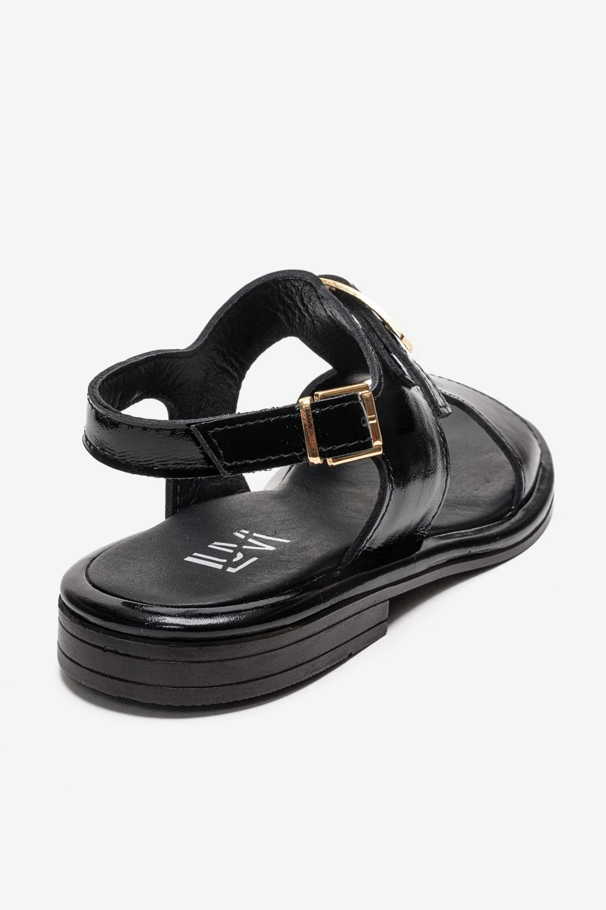 Auren - Black Genuine Leather Ankle-Strap Sandal (Women) - Image 5