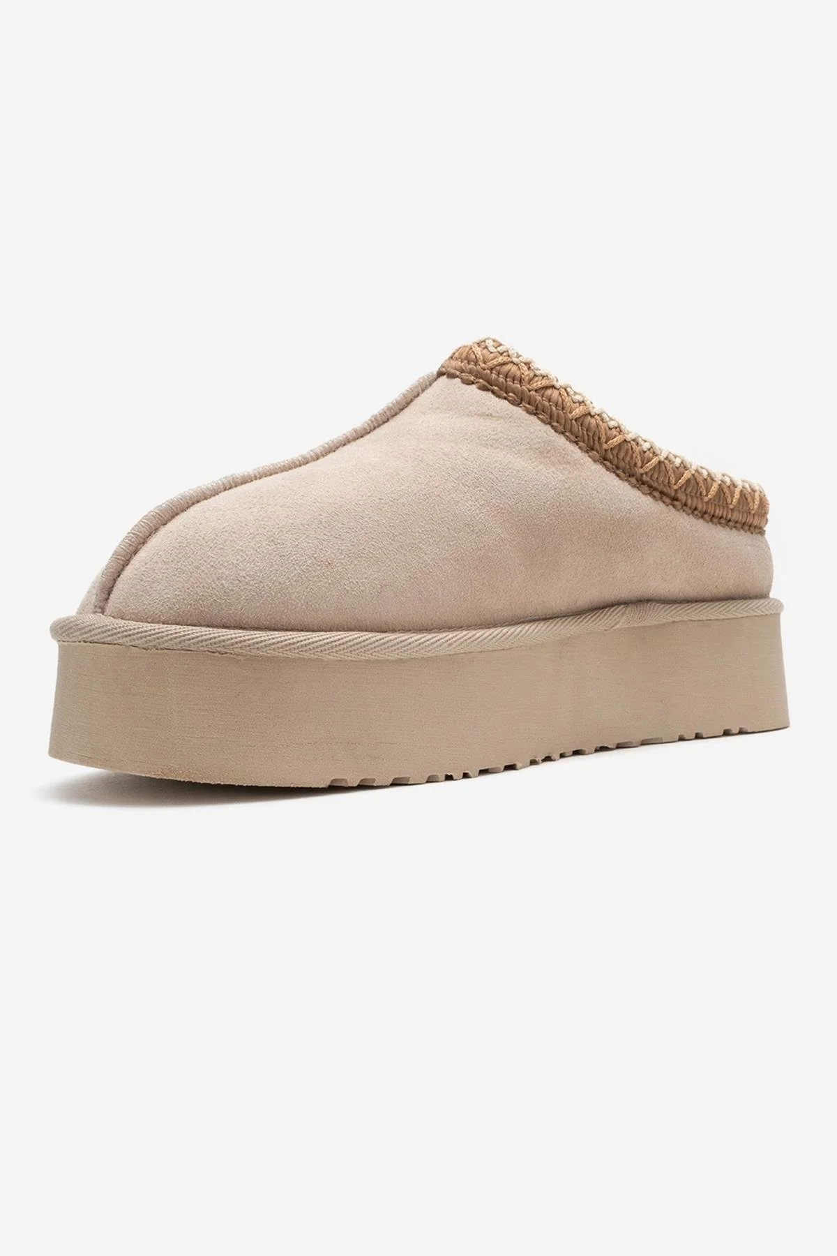 Avelia - Beige Suede Genuine Leather Thick-Soled Winter Slipper (Women) - Image 4