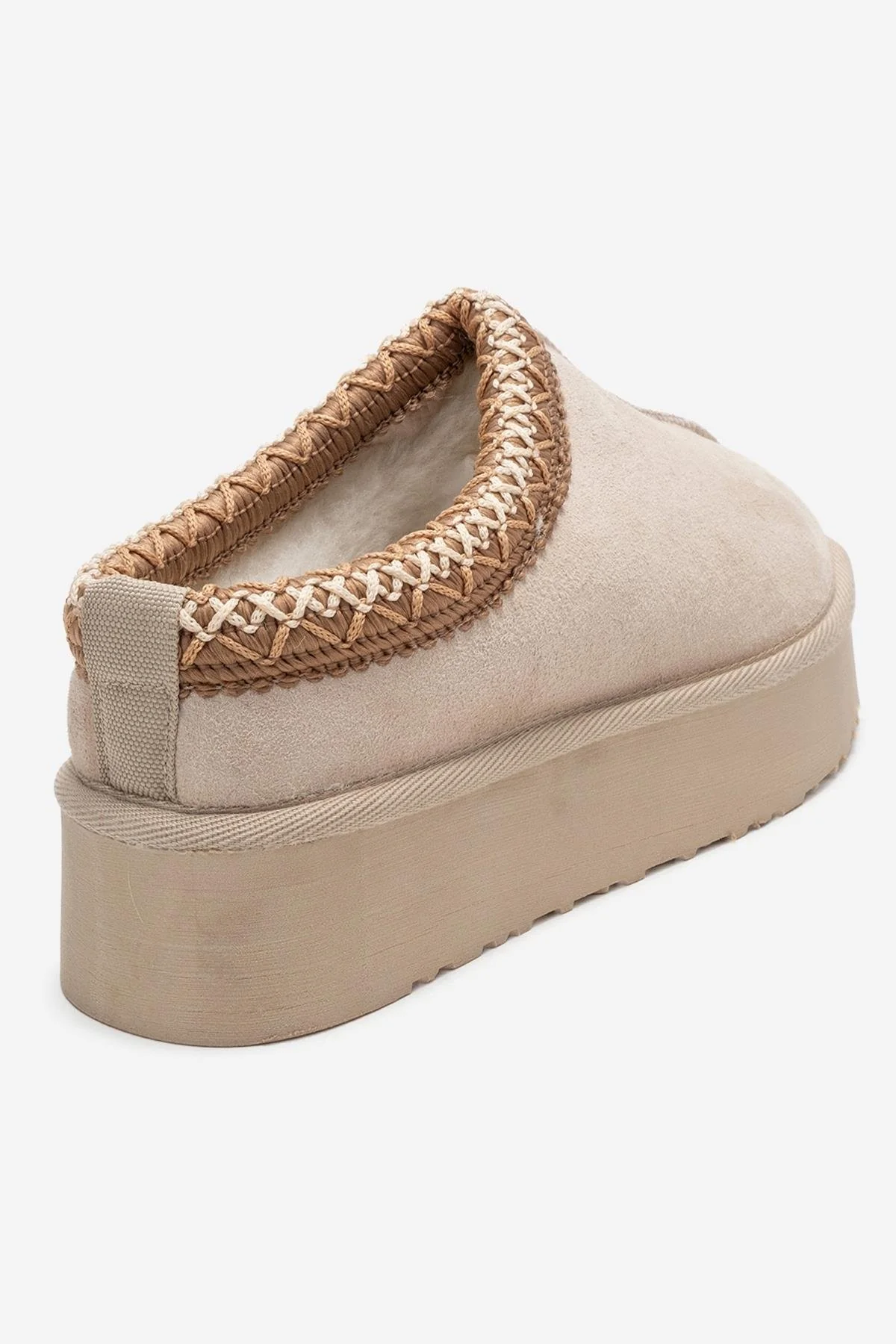 Avelia - Beige Suede Genuine Leather Thick-Soled Winter Slipper (Women) - Image 5