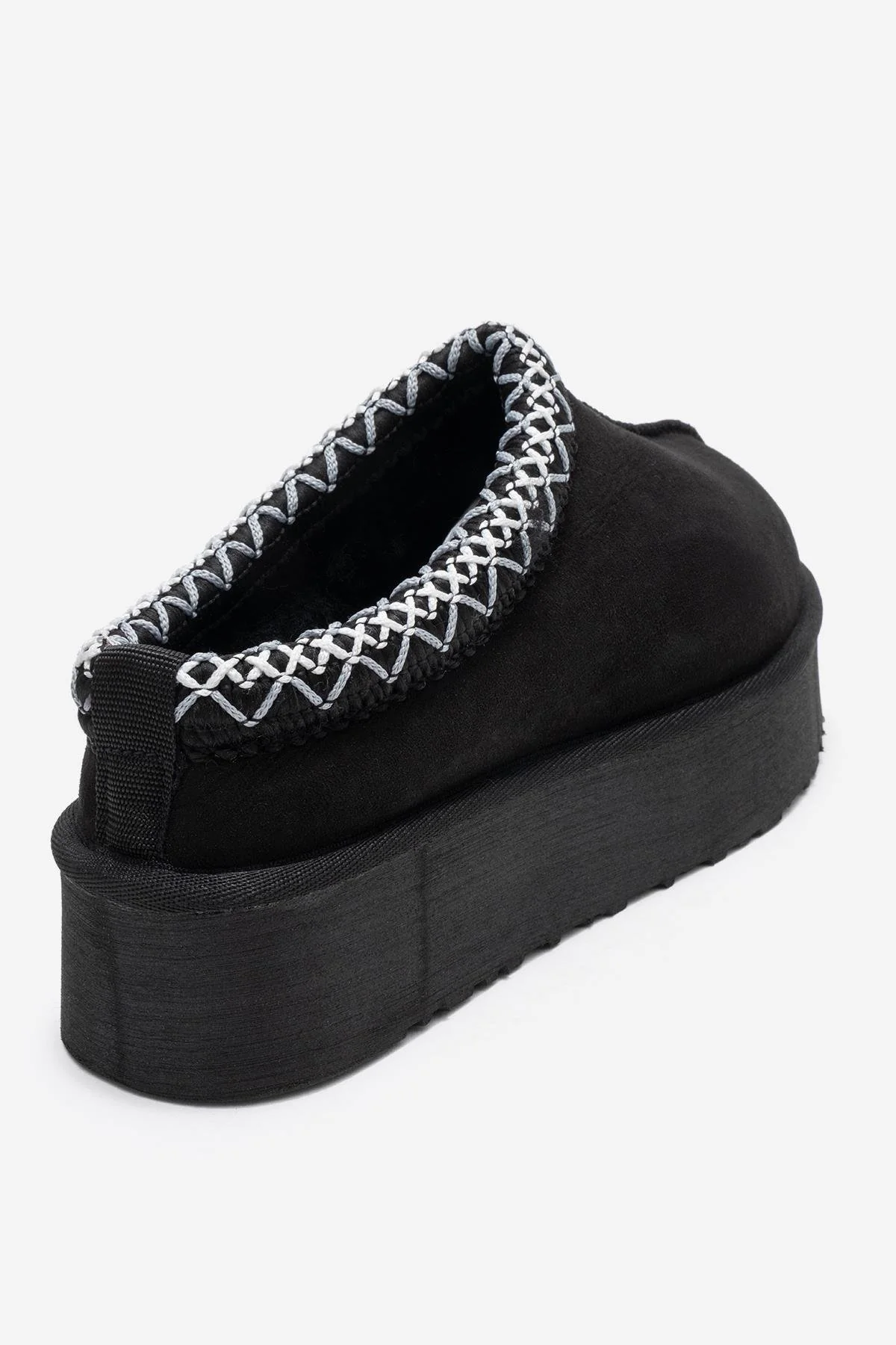 Avelia - Black Suede Genuine Leather Thick-Soled Winter Slipper (Women) - Image 5