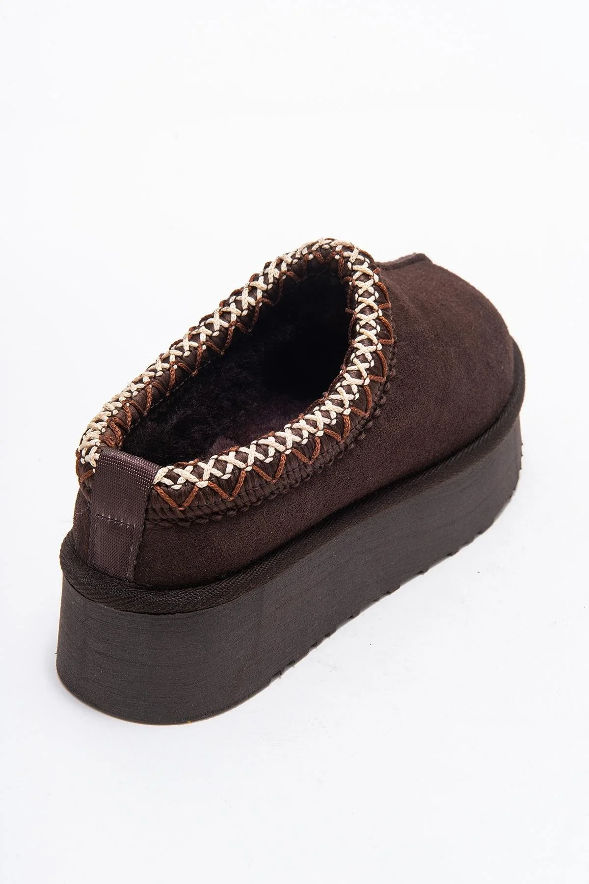 Avelia - Brown Suede Genuine Leather Thick-Soled Winter Slipper (Women) - Image 5