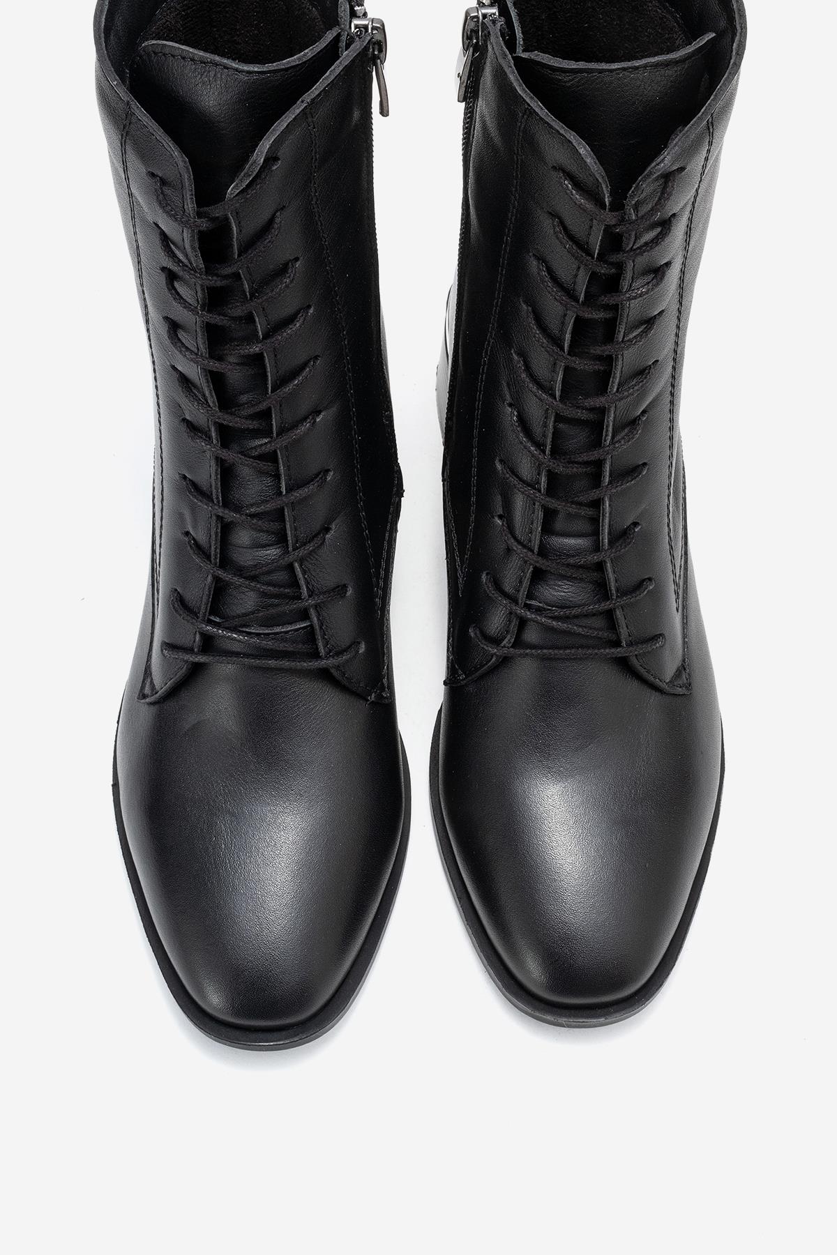 Avia - Black Genuine Leather Block Heel Boot (Women) - Image 2