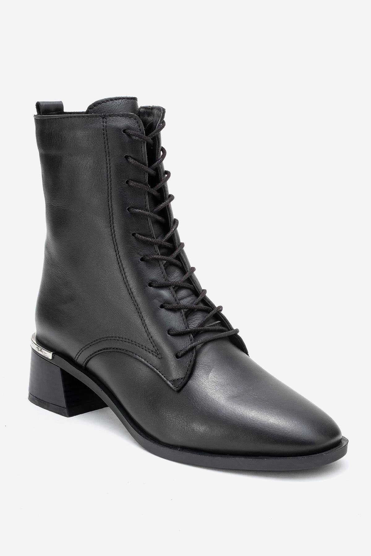 Avia - Black Genuine Leather Block Heel Boot (Women) - Image 3