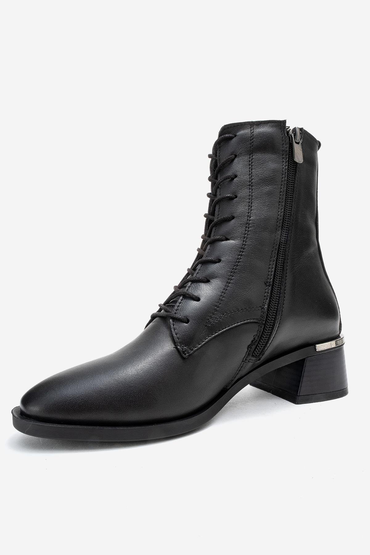 Avia - Black Genuine Leather Block Heel Boot (Women) - Image 4