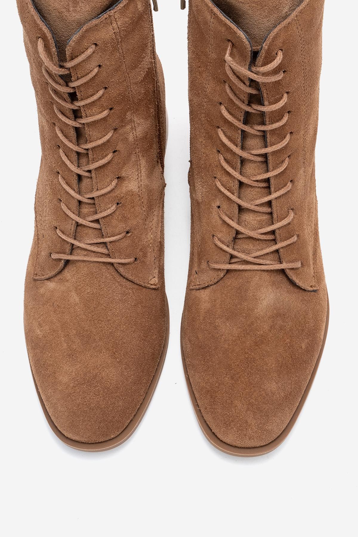 Avia - Taupe Suede Genuine Leather Block Heel Ankle Boot (Women) - Image 2