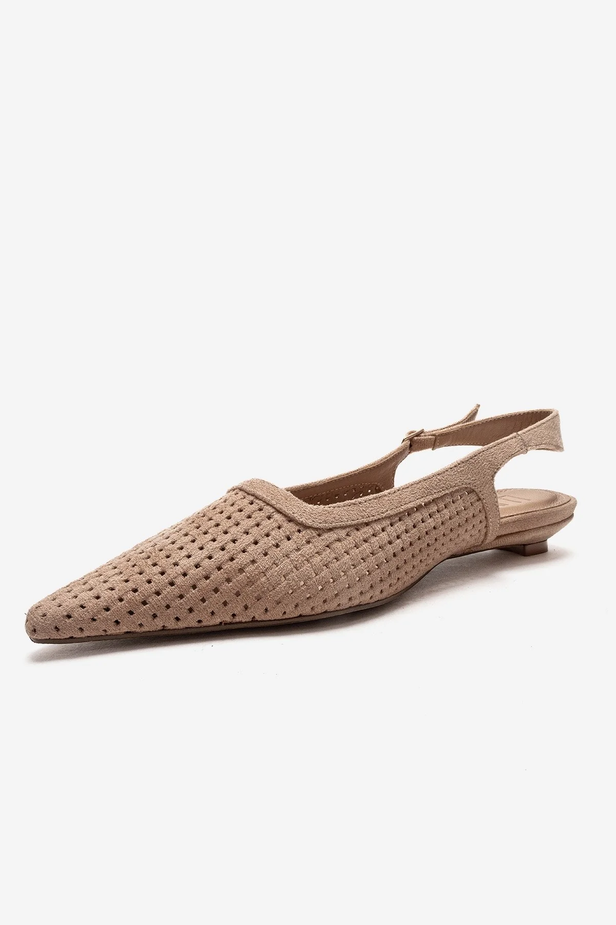 AVIVA - Beige Genuine Leather Pointed Toe Low Block Heel Pump (Women) - Image 6