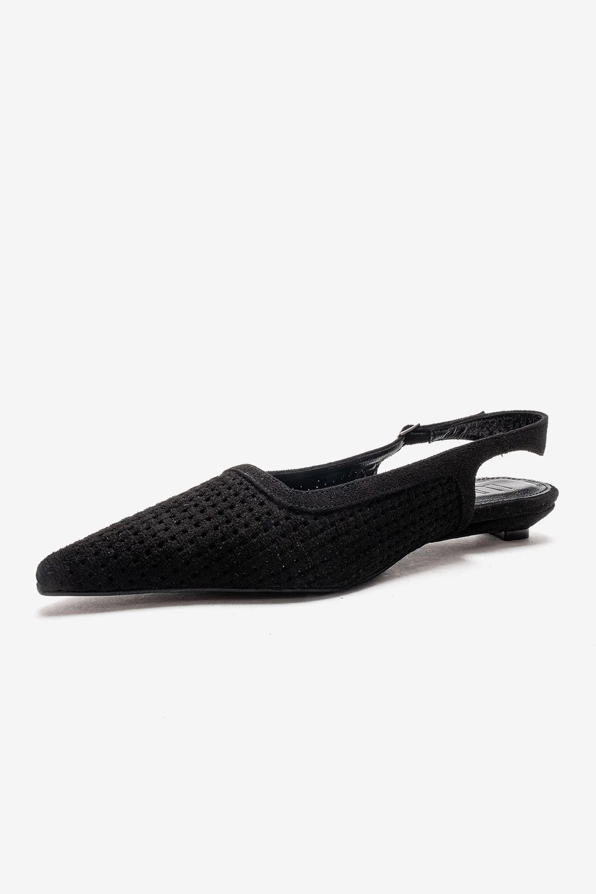 AVIVA - Black Genuine Leather Pointed Toe Low Block Heel Pump (Women) - Image 6