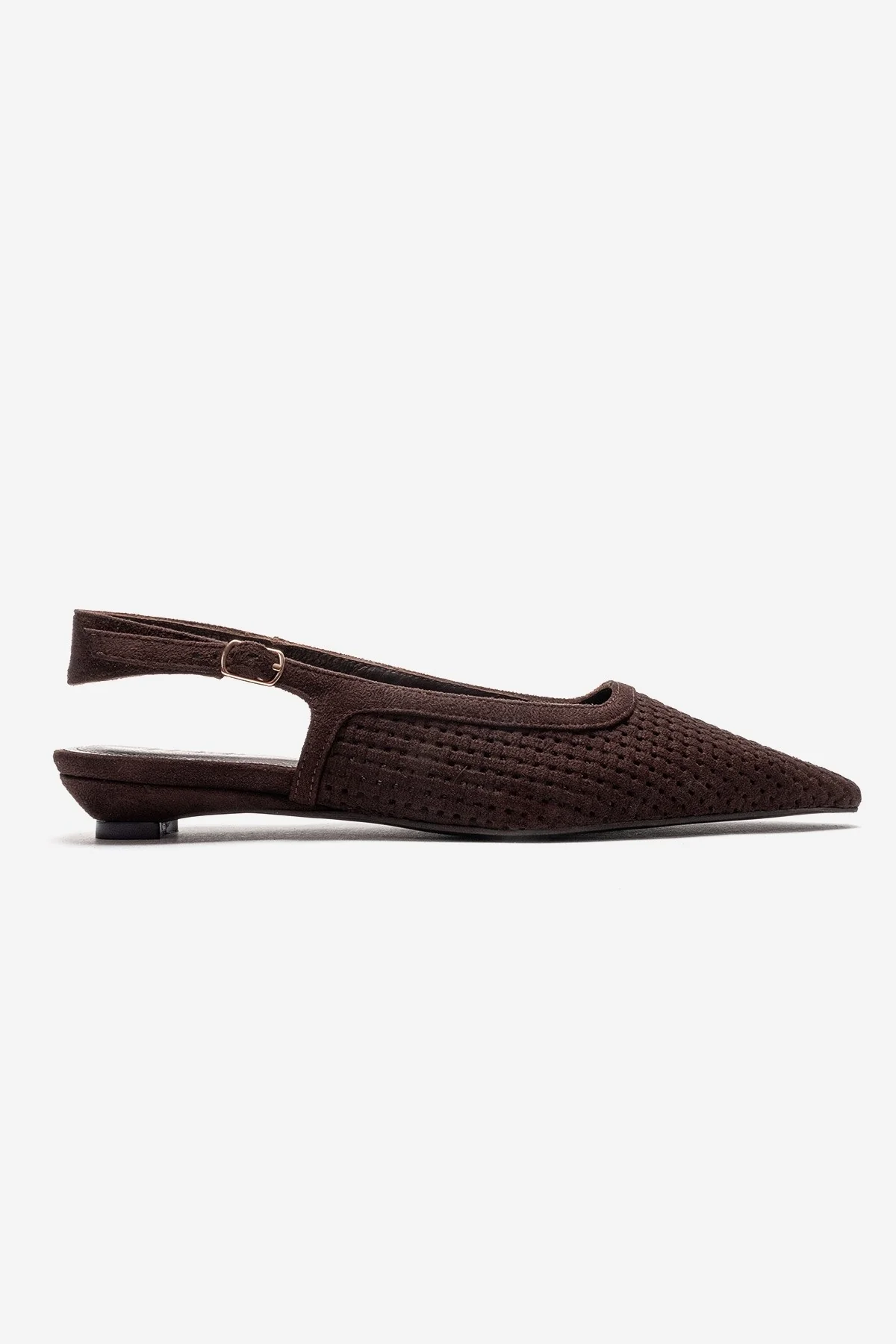AVIVA - Brown Genuine Leather Pointed Toe Low Block Heel Pump (Women) - Image 4