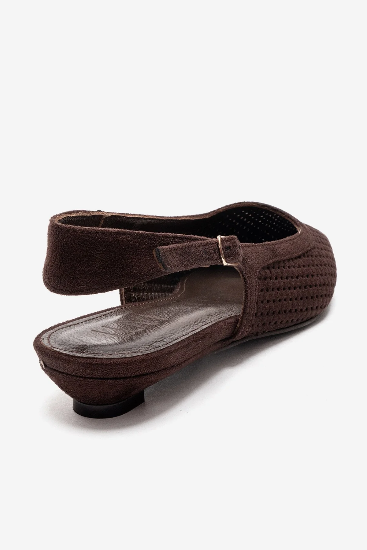 AVIVA - Brown Genuine Leather Pointed Toe Low Block Heel Pump (Women) - Image 5
