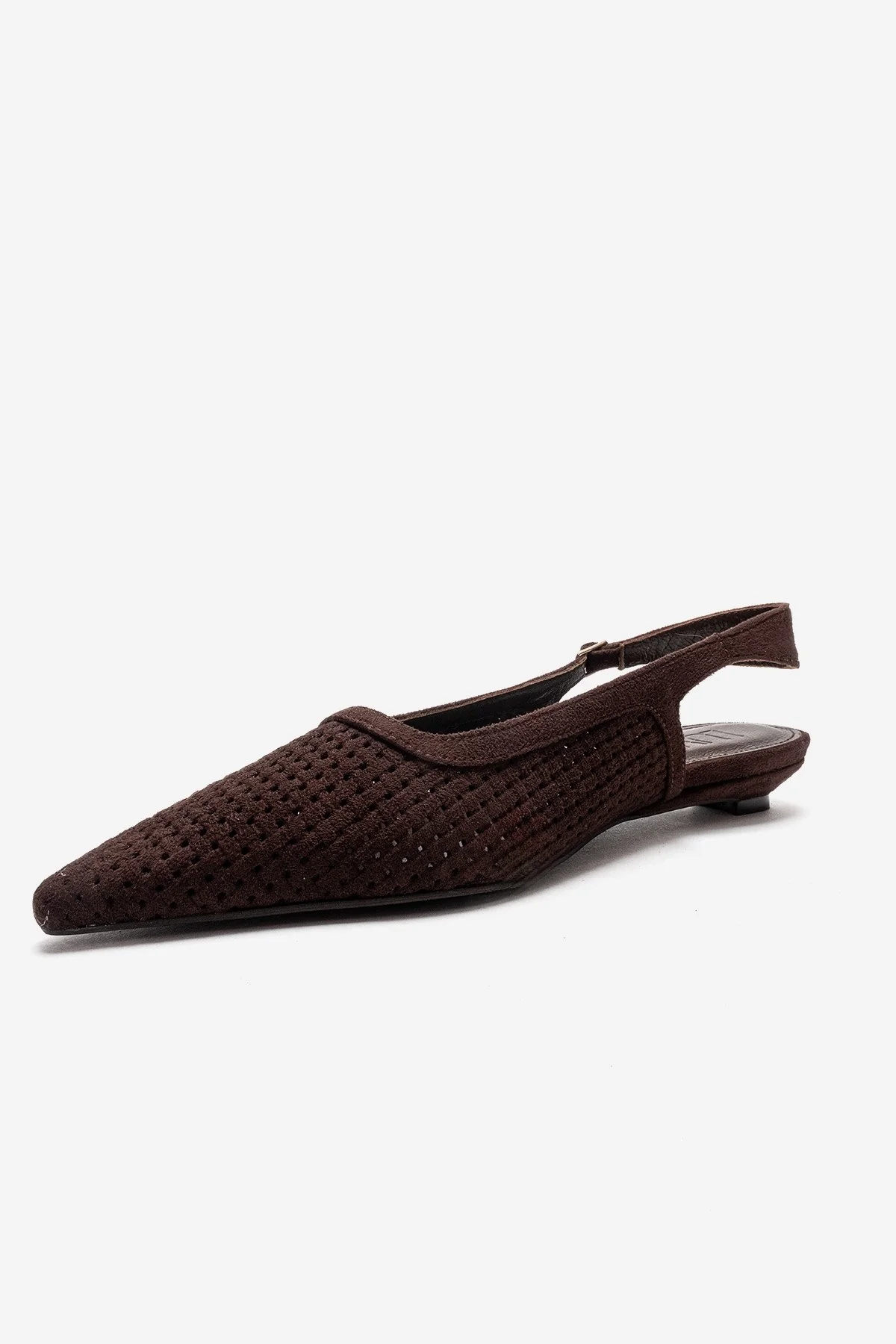 AVIVA - Brown Genuine Leather Pointed Toe Low Block Heel Pump (Women) - Image 6