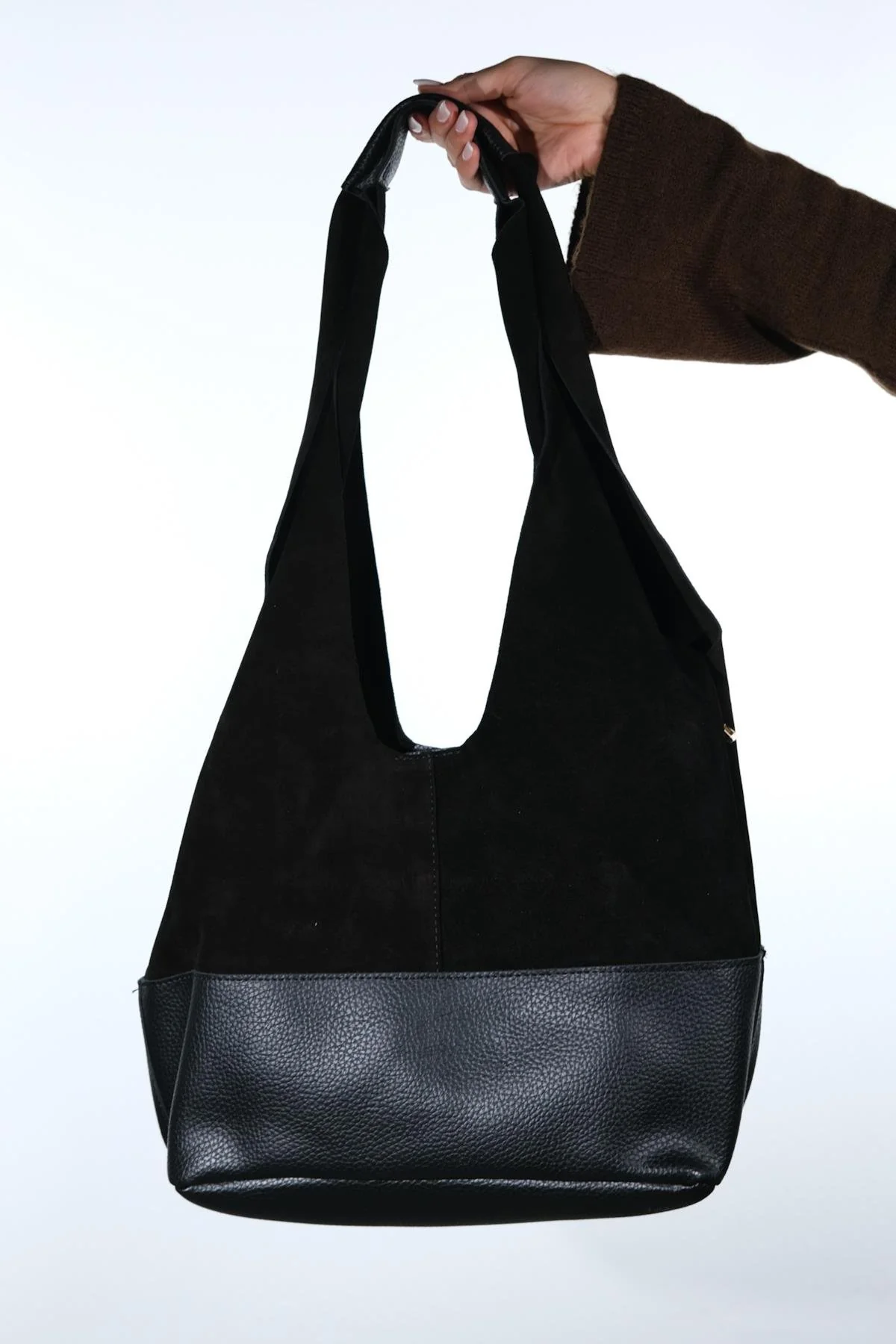 AVOS - Black Genuine Suede Leather Shoulder Bag (Women) - Image 5