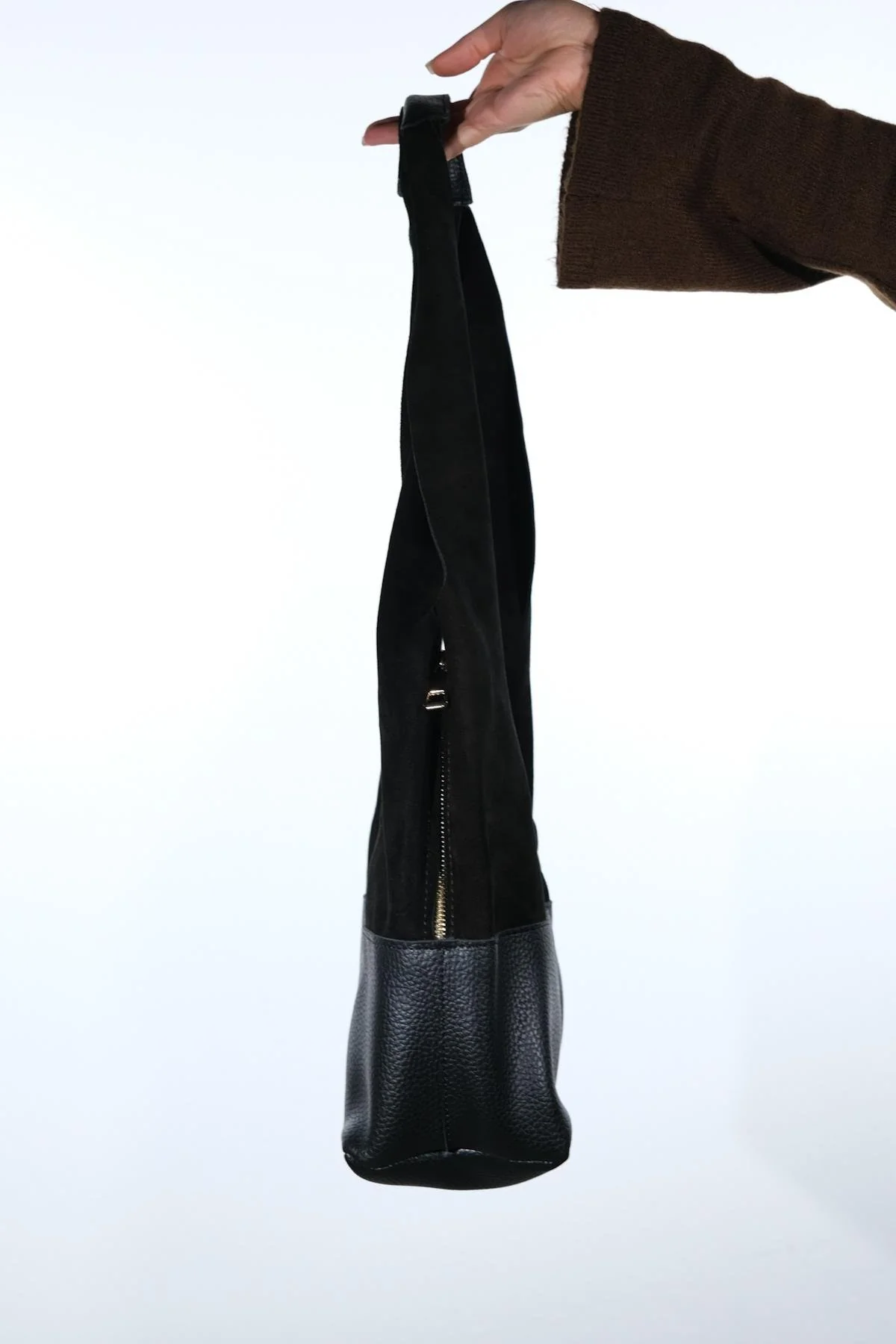 AVOS - Black Genuine Suede Leather Shoulder Bag (Women) - Image 6
