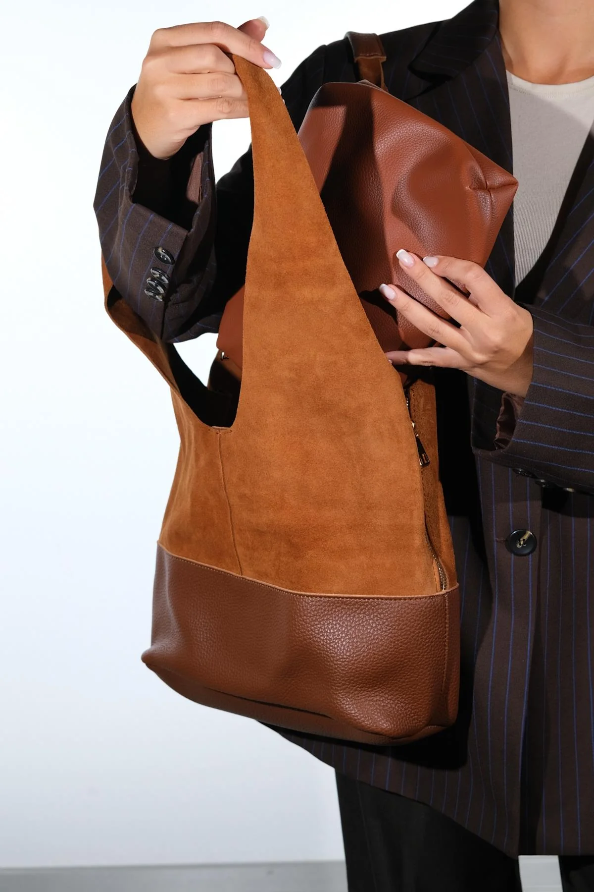 AVOS - Cognac Genuine Leather Shoulder Bag (Women) - Image 3