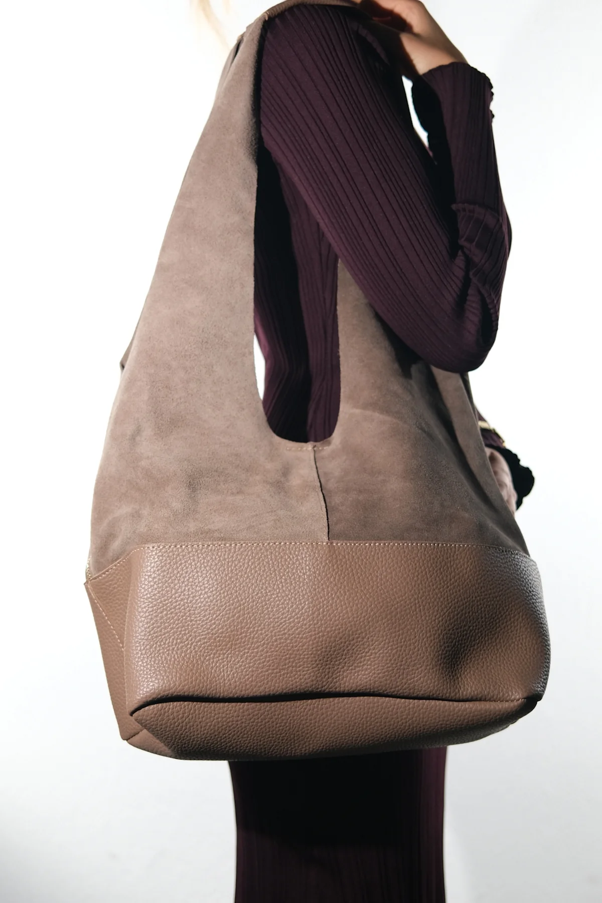 AVOS - Taupe Genuine Leather Shoulder Bag (Women)