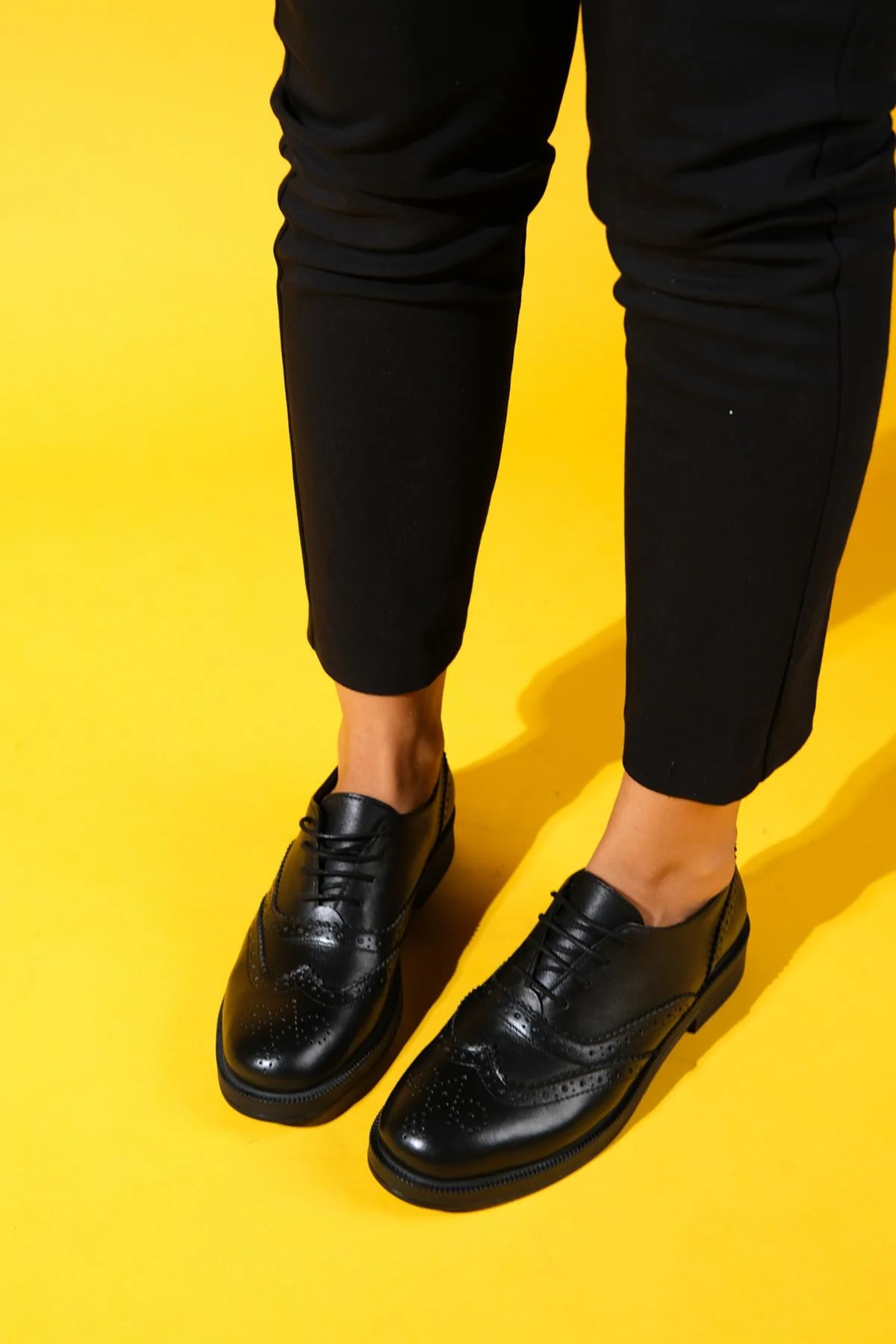 Avra - Black Leather Oxford Shoes (Women) - Image 5
