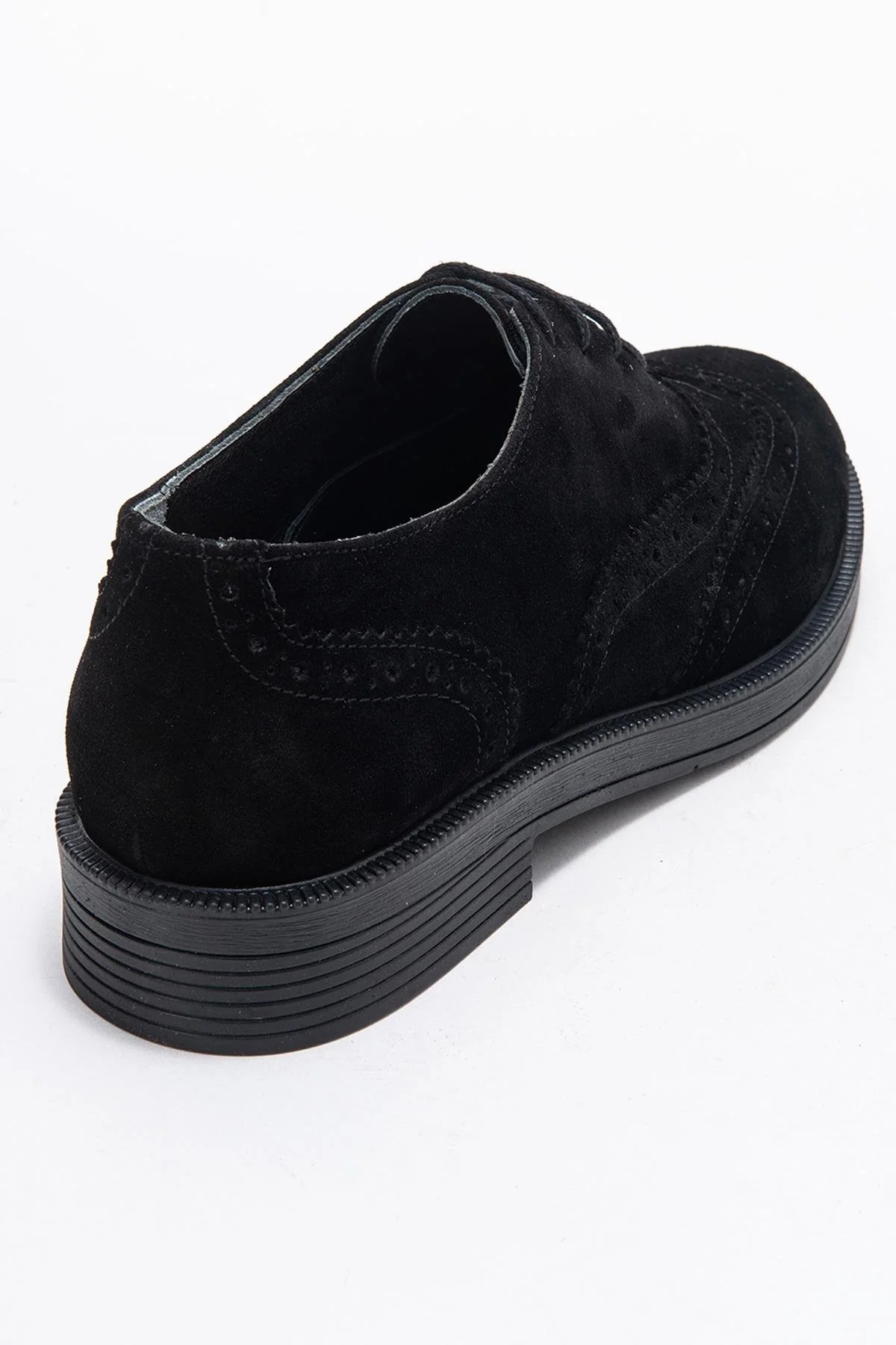 Avra - Black Suede Genuine Leather Oxford Shoe (Women) - Image 5