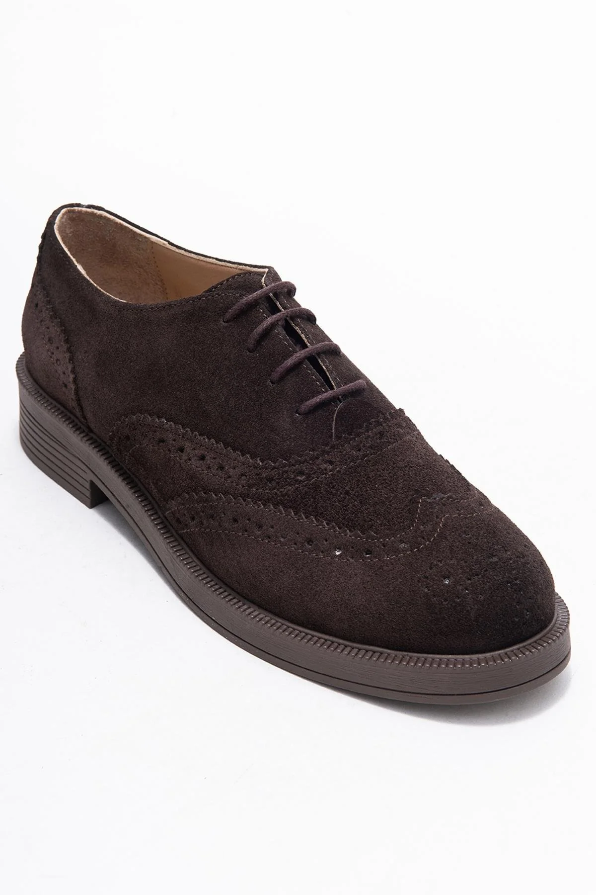 Avra - Brown Suede Genuine Leather Oxford Shoe (Women) - Image 3