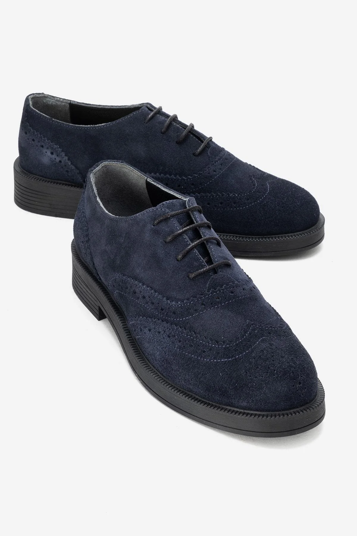 AVRA - Navy Genuine Leather Suede Oxford Shoe (Women)