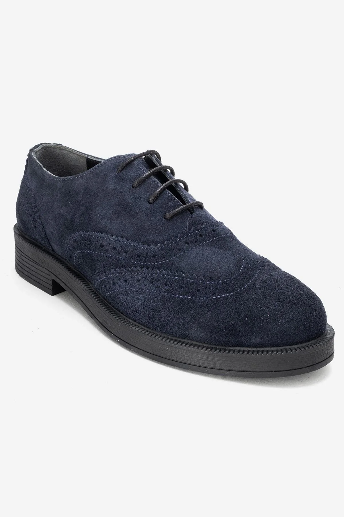 AVRA - Navy Genuine Leather Suede Oxford Shoe (Women) - Image 3