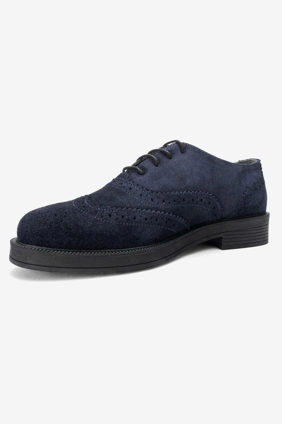 AVRA - Navy Genuine Leather Suede Oxford Shoe (Women) - Image 4