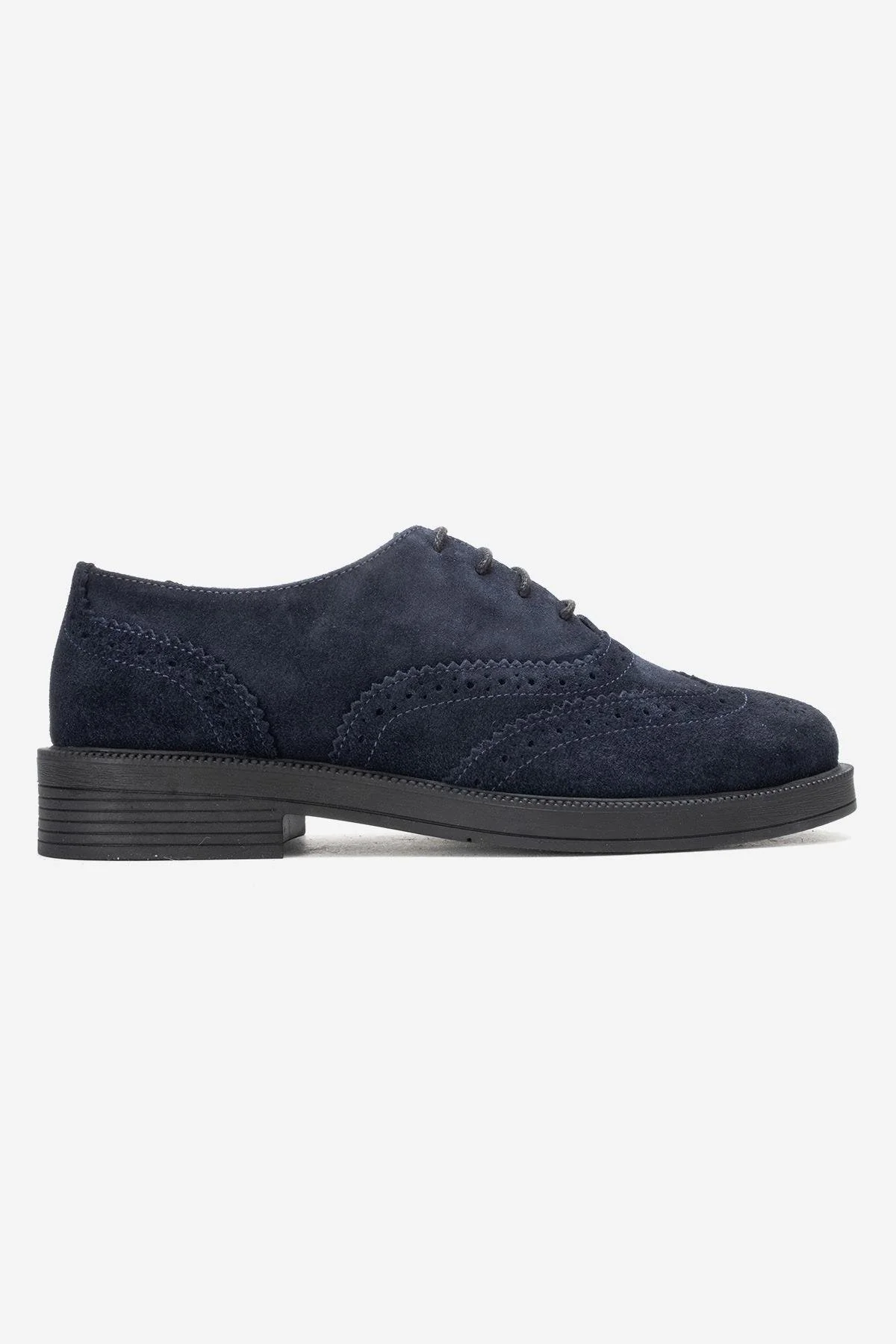 AVRA - Navy Genuine Leather Suede Oxford Shoe (Women) - Image 6