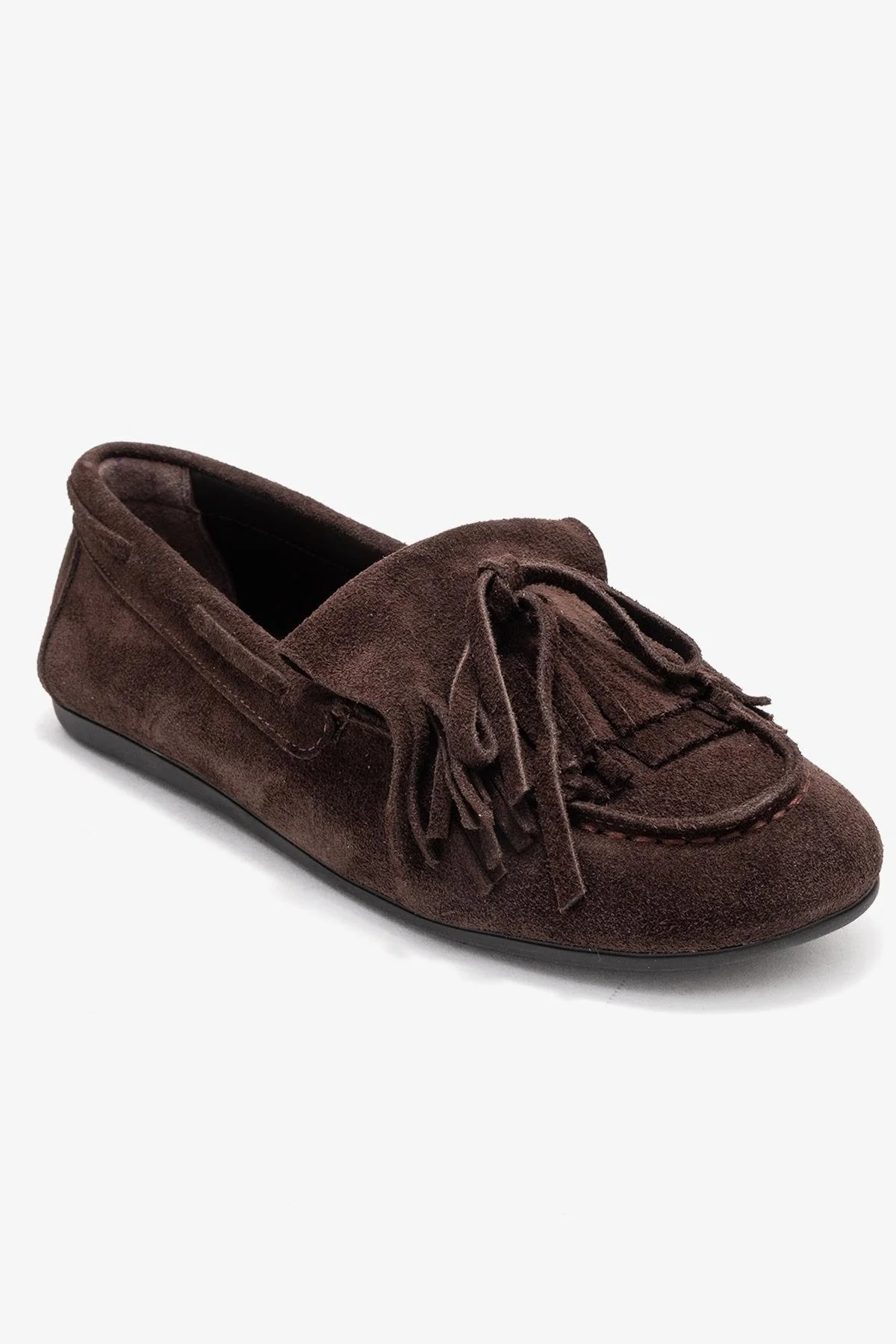 Axeli - Brown Genuine Leather Bow Fringe Loafer (Women) - Image 3