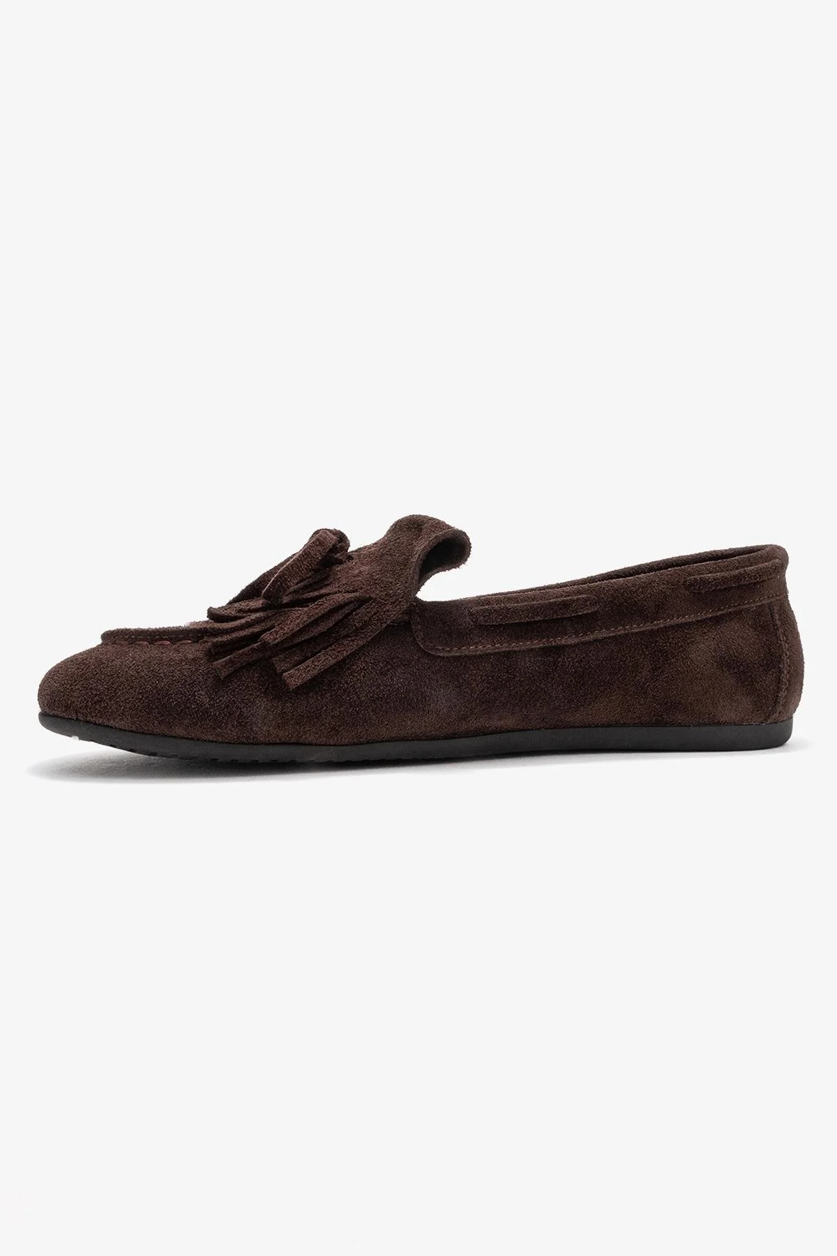 Axeli - Brown Genuine Leather Bow Fringe Loafer (Women) - Image 4