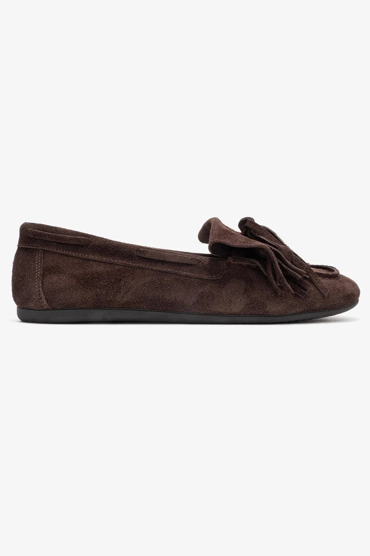 Axeli - Brown Genuine Leather Bow Fringe Loafer (Women) - Image 6