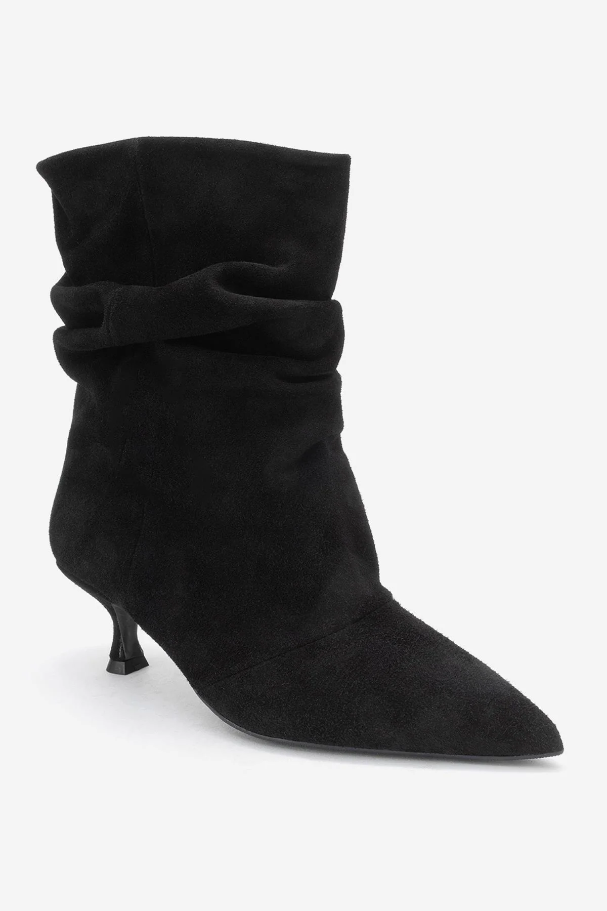 Balei - Black Suede Genuine Leather Short Heel Boot (Women) - Image 3