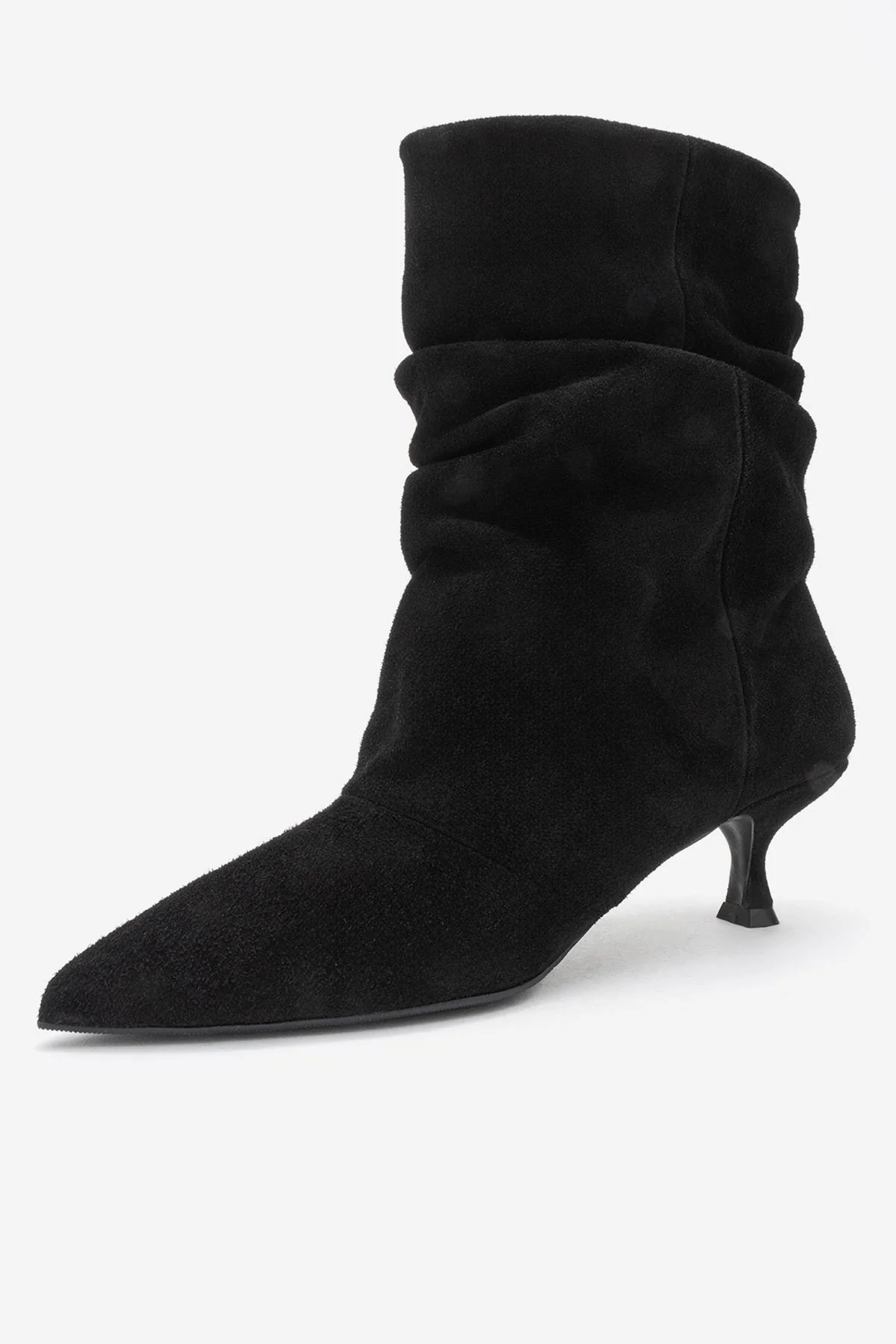 Balei - Black Suede Genuine Leather Short Heel Boot (Women) - Image 4